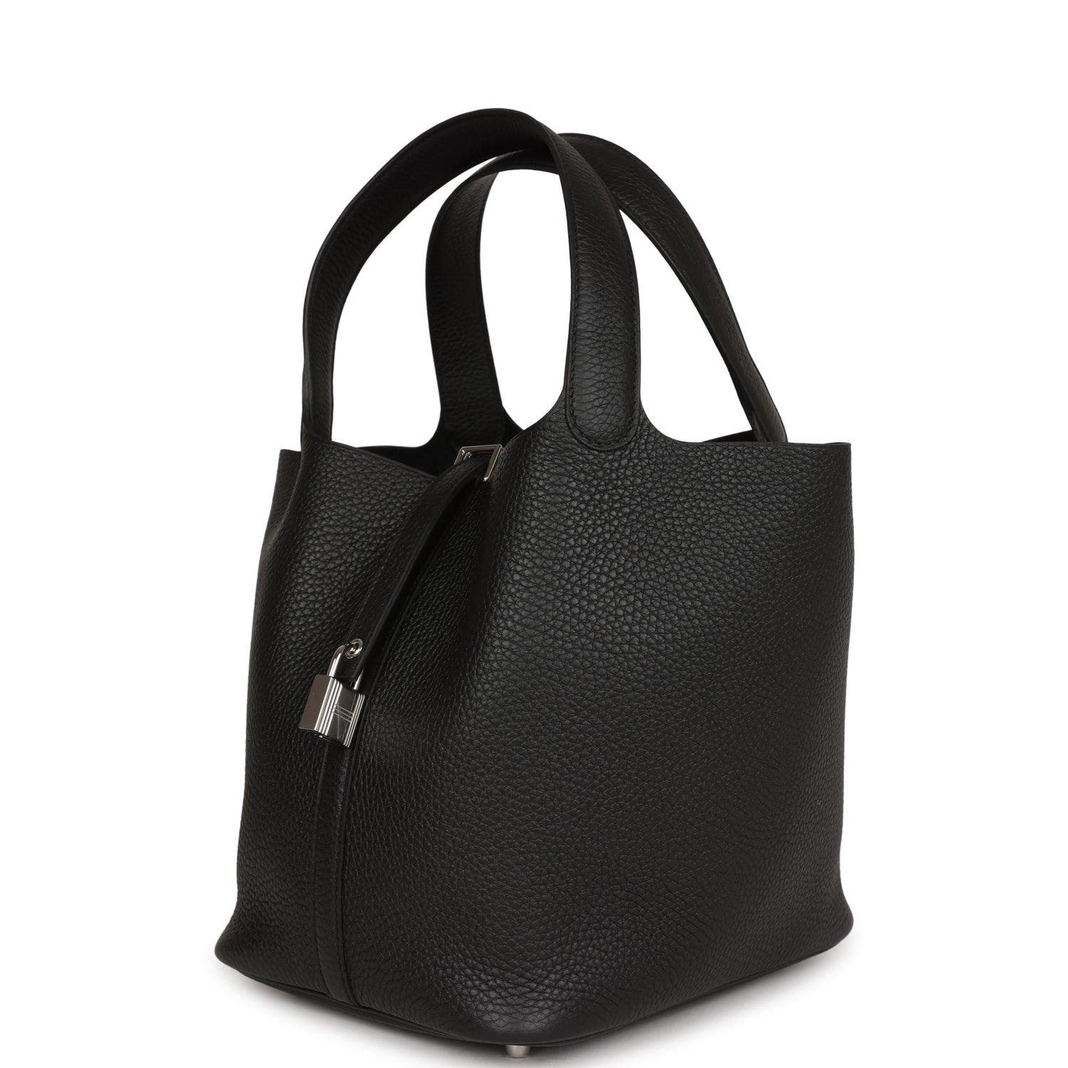 Black Clemence Picotin Lock 22cm Palladium Hardware Kilta bags