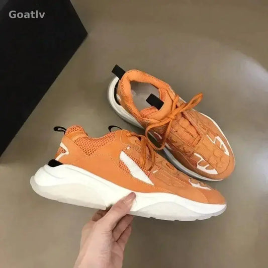 High Quality Cowhide Stitched Bone Shape Unisex Sneakers - 1984
