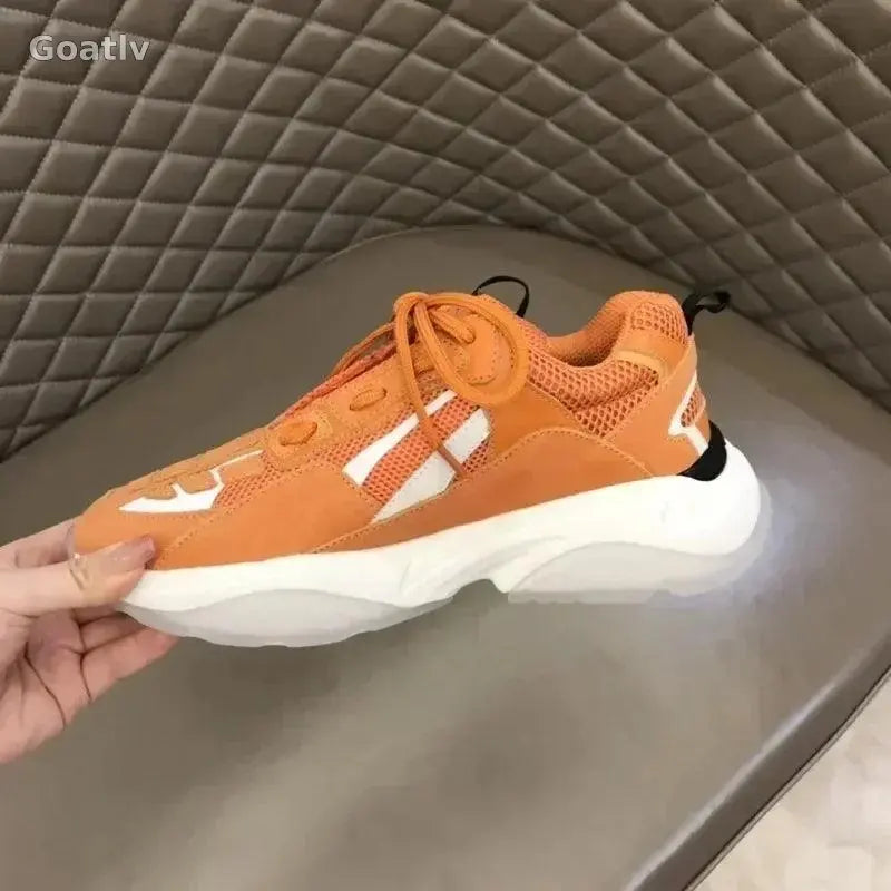 High Quality Cowhide Stitched Bone Shape Unisex Sneakers - 1984