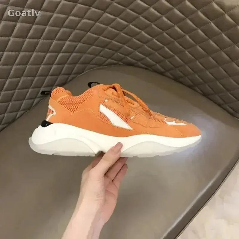 High Quality Cowhide Stitched Bone Shape Unisex Sneakers - 1984