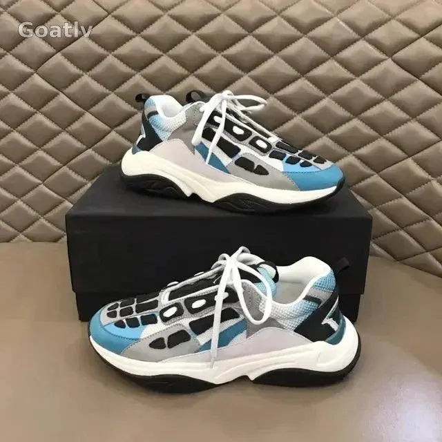 High Quality Cowhide Stitched Bone Shape Unisex Sneakers - 1984