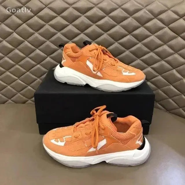 High Quality Cowhide Stitched Bone Shape Unisex Sneakers - 1984