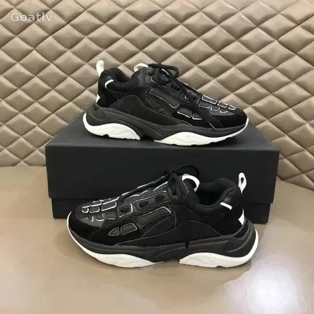 High Quality Cowhide Stitched Bone Shape Unisex Sneakers - 1984