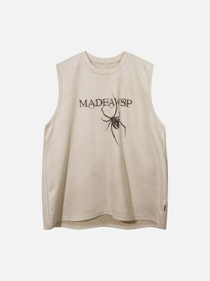 High Street Spider Letter Print Vest SP240417TYB4