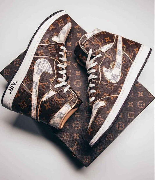 Custom Air Jordan 1 x LV x OFF-W Monogram