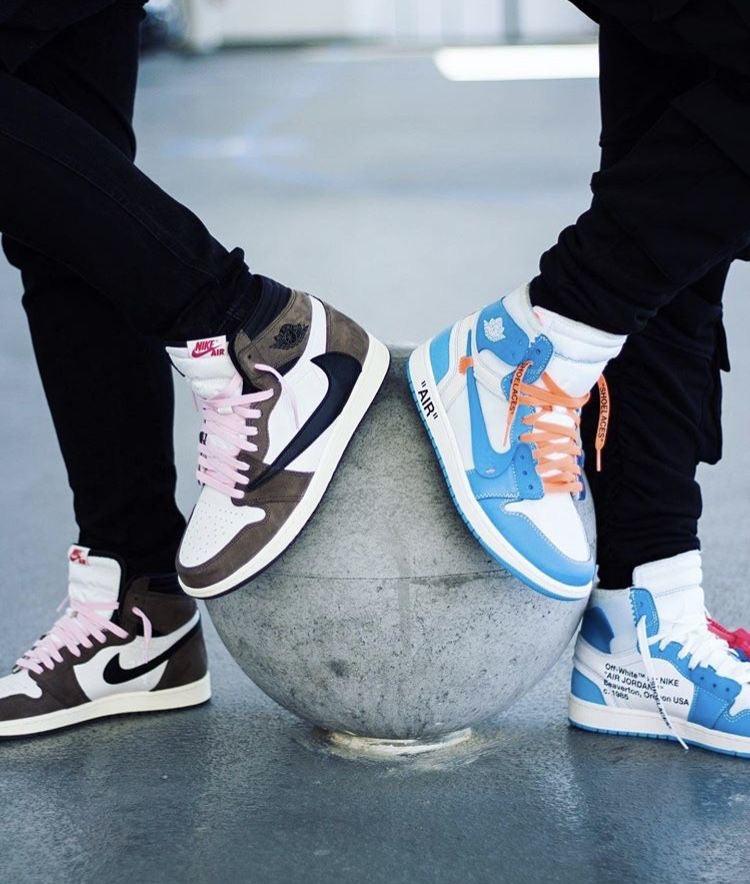 Custom Air Jordan 1 Off White Blue Sneakers Jordans Customs