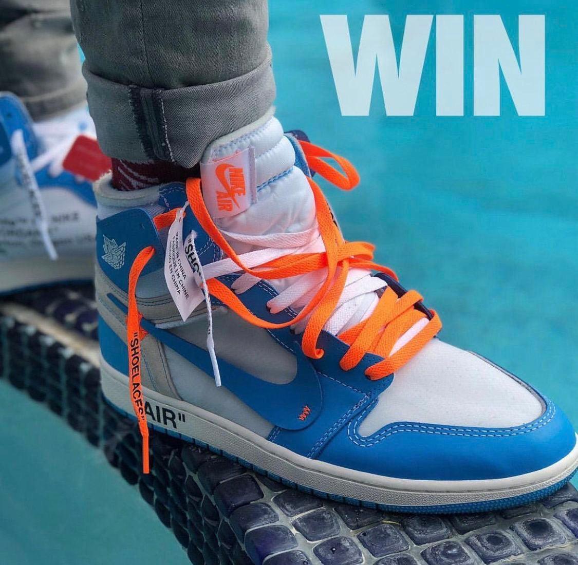 Custom Air Jordan 1 Off White Blue Sneakers Jordans Customs