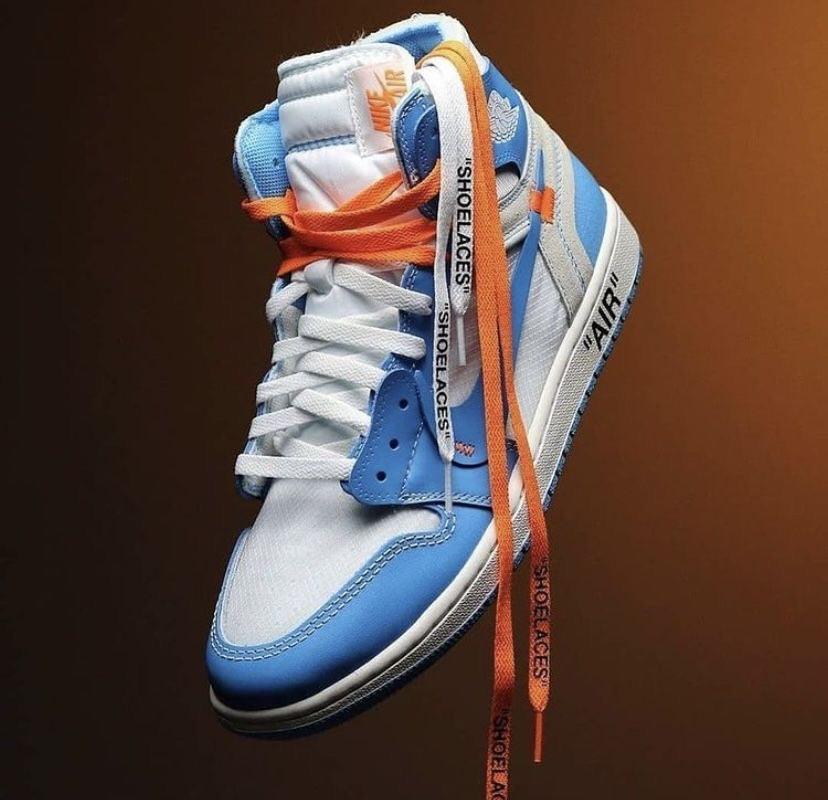 Custom Air Jordan 1 Off White Blue Sneakers Jordans Customs