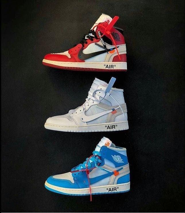 Custom Air Jordan 1 Off White Blue Sneakers Jordans Customs