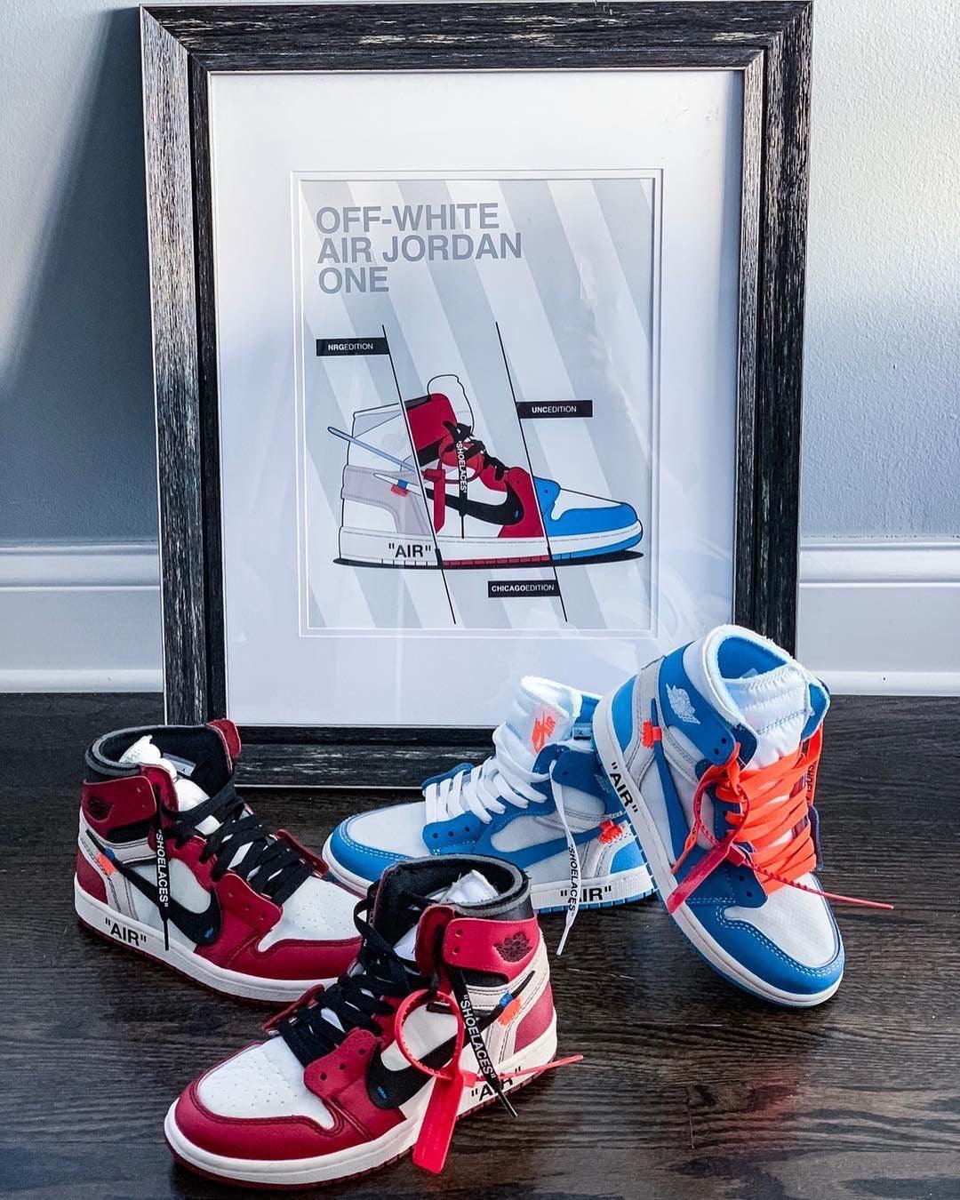 Custom Air Jordan 1 Off White Blue Sneakers Jordans Customs