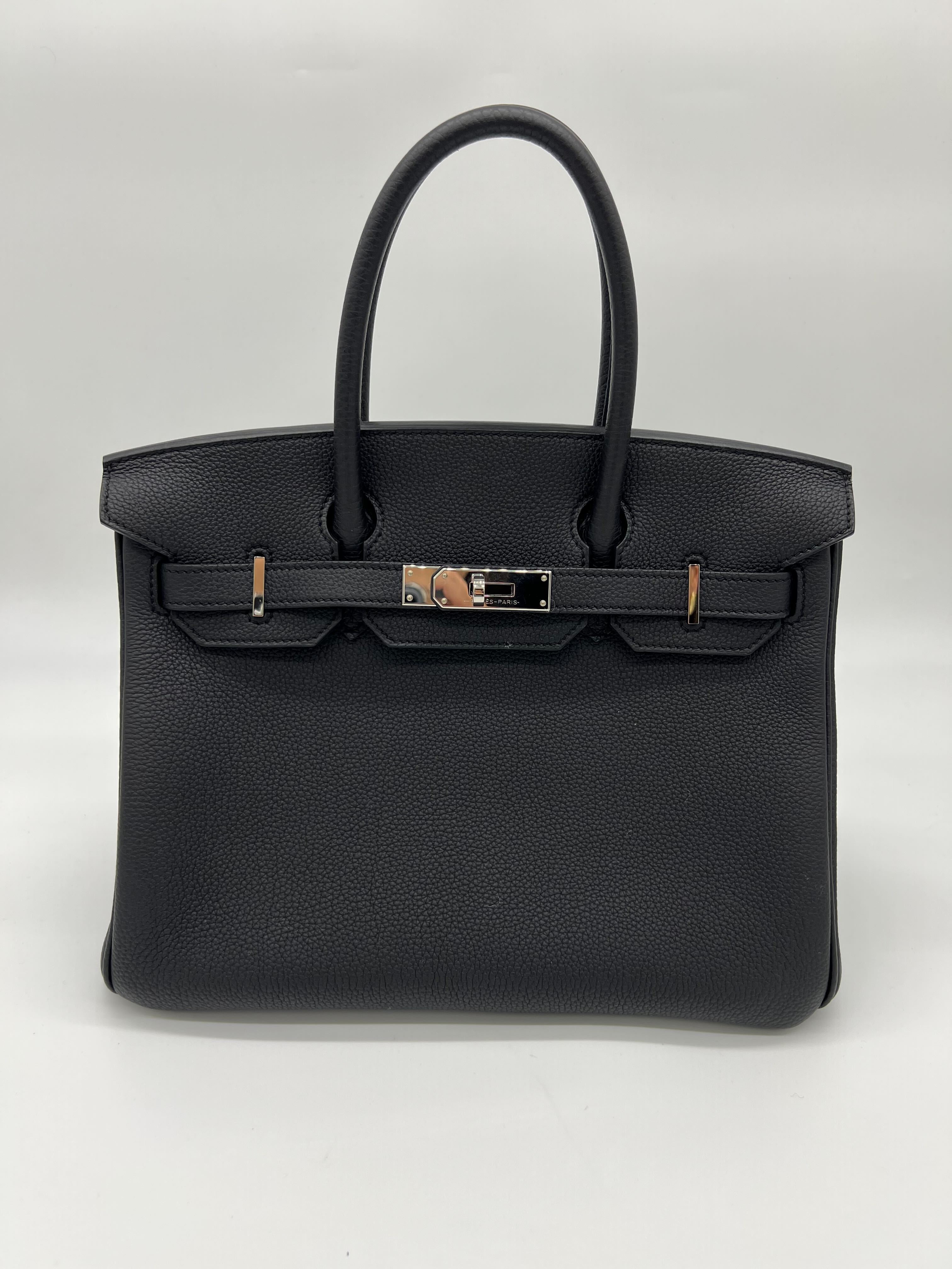 HRMS Birkin 30 Noir Togo Palladium Hardware Kilta bags