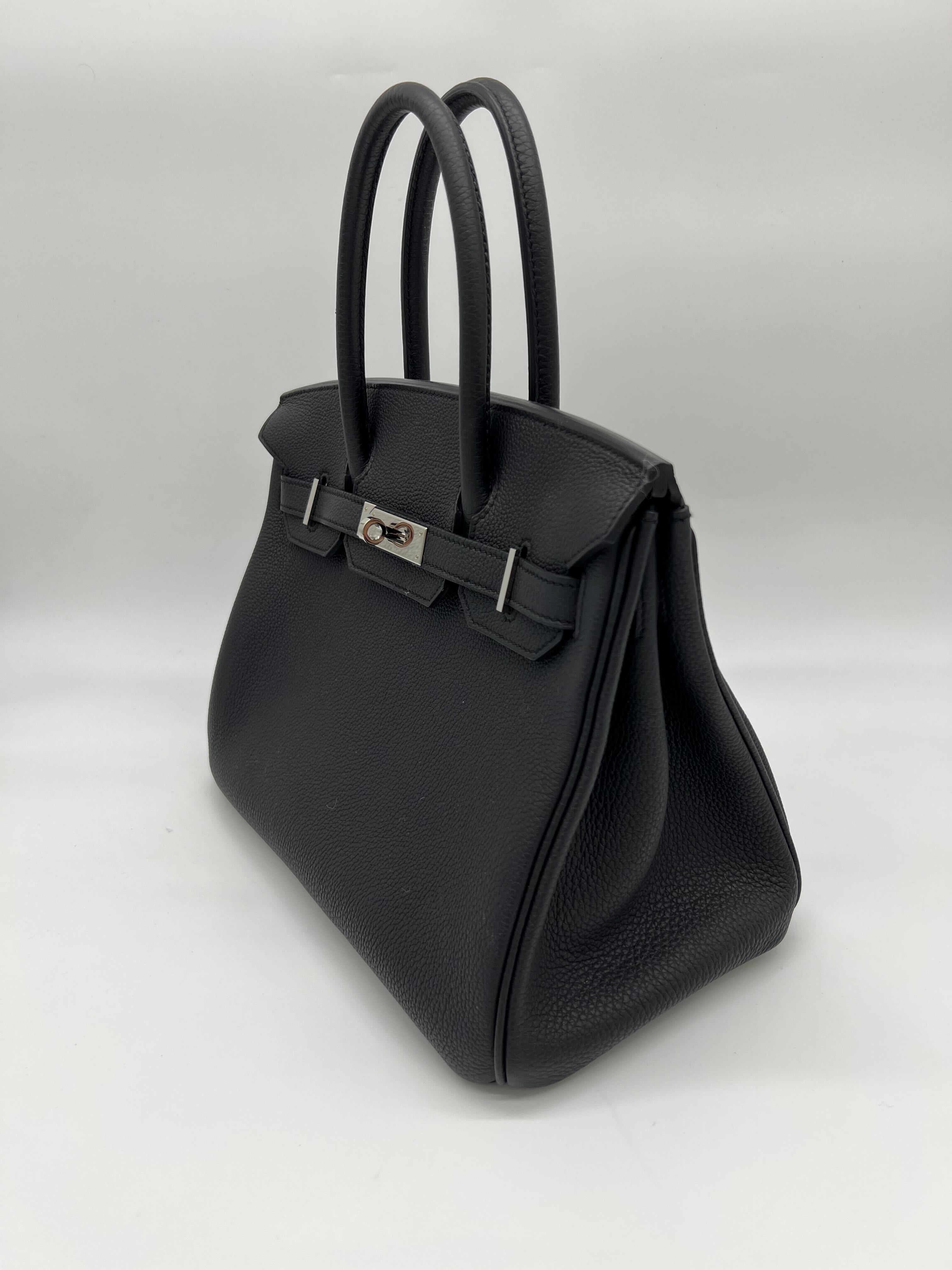 HRMS Birkin 30 Noir Togo Palladium Hardware Kilta bags