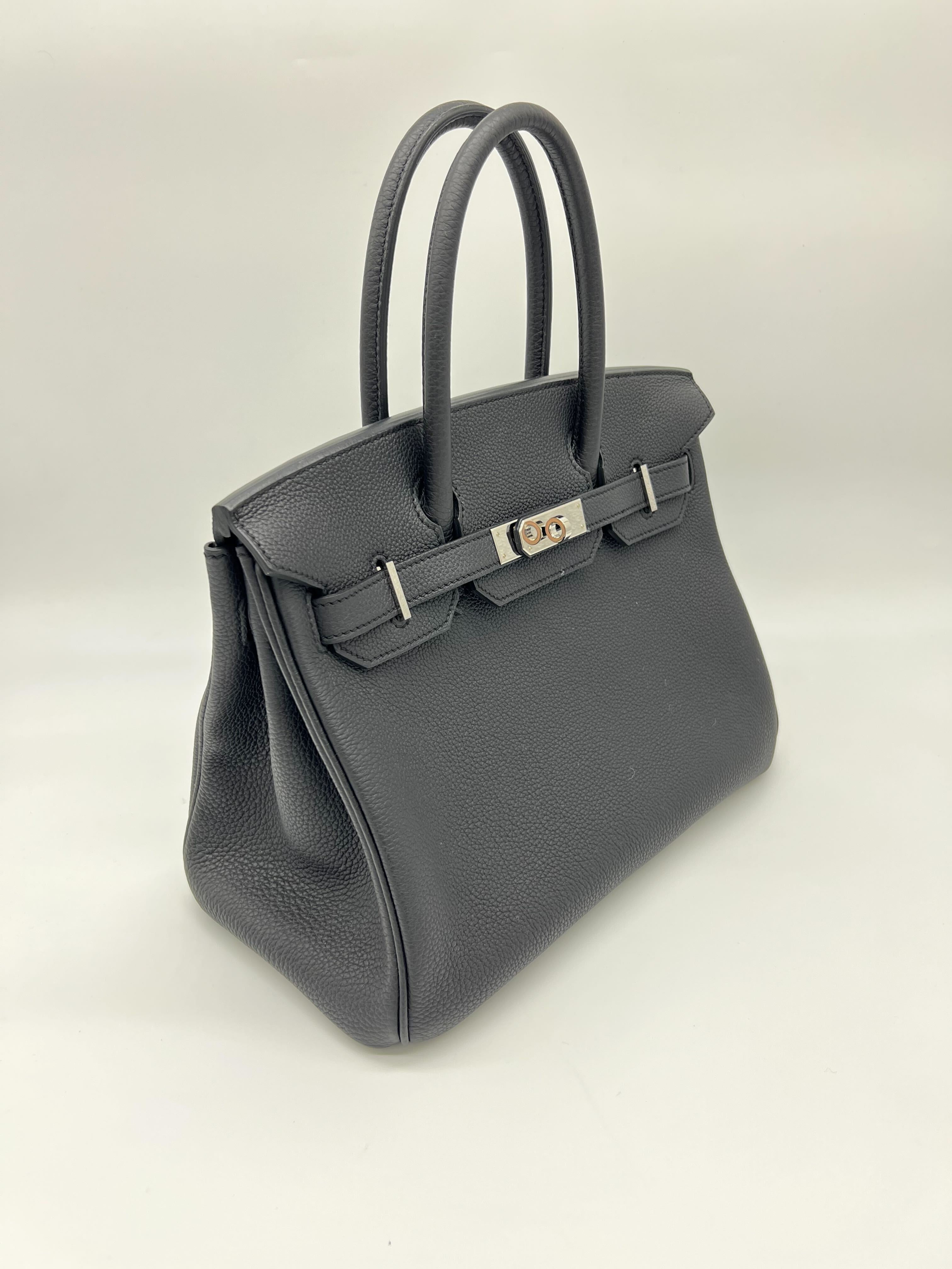 HRMS Birkin 30 Noir Togo Palladium Hardware Kilta bags