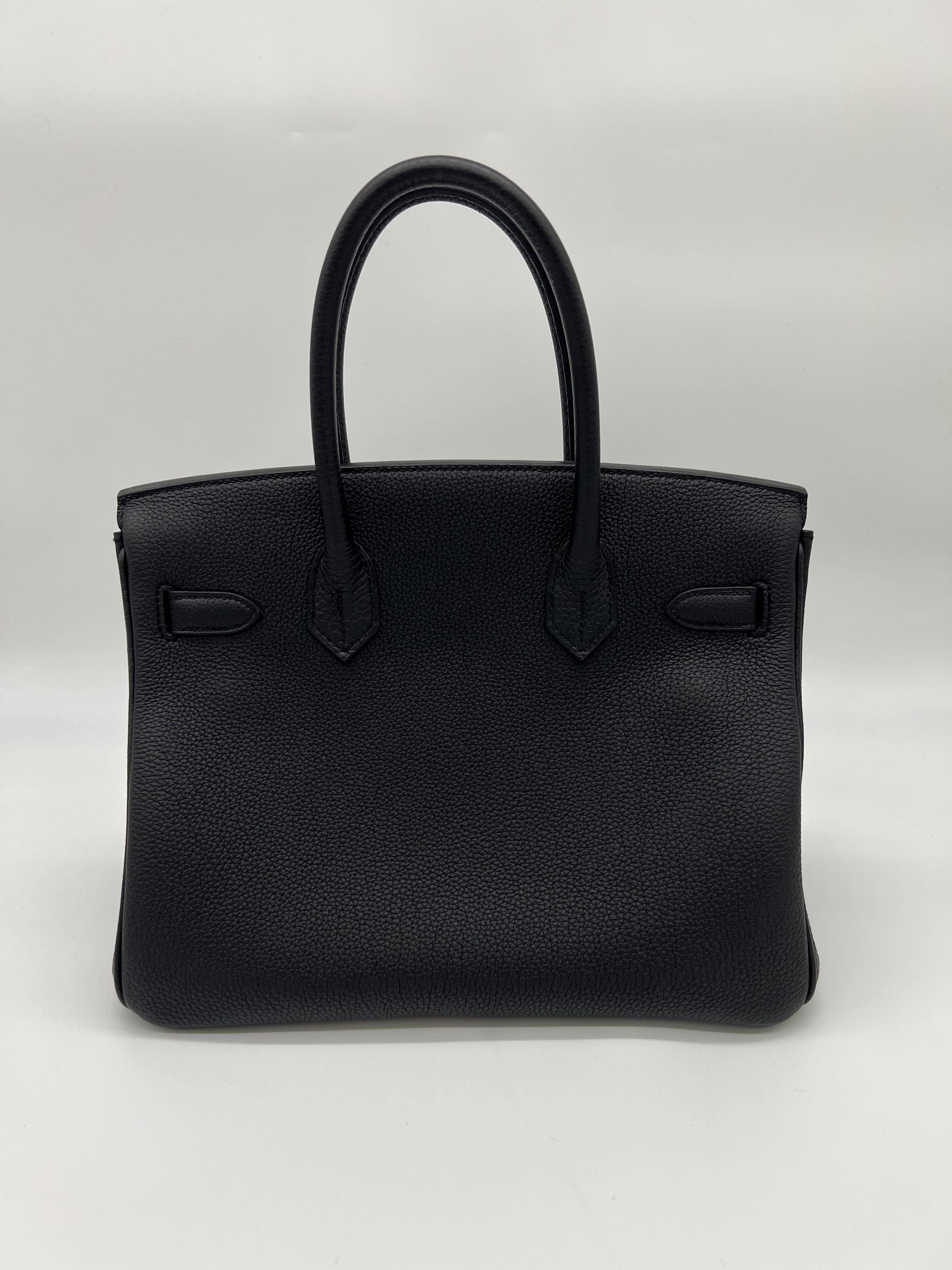 HRMS Birkin 30 Noir Togo Palladium Hardware Kilta bags