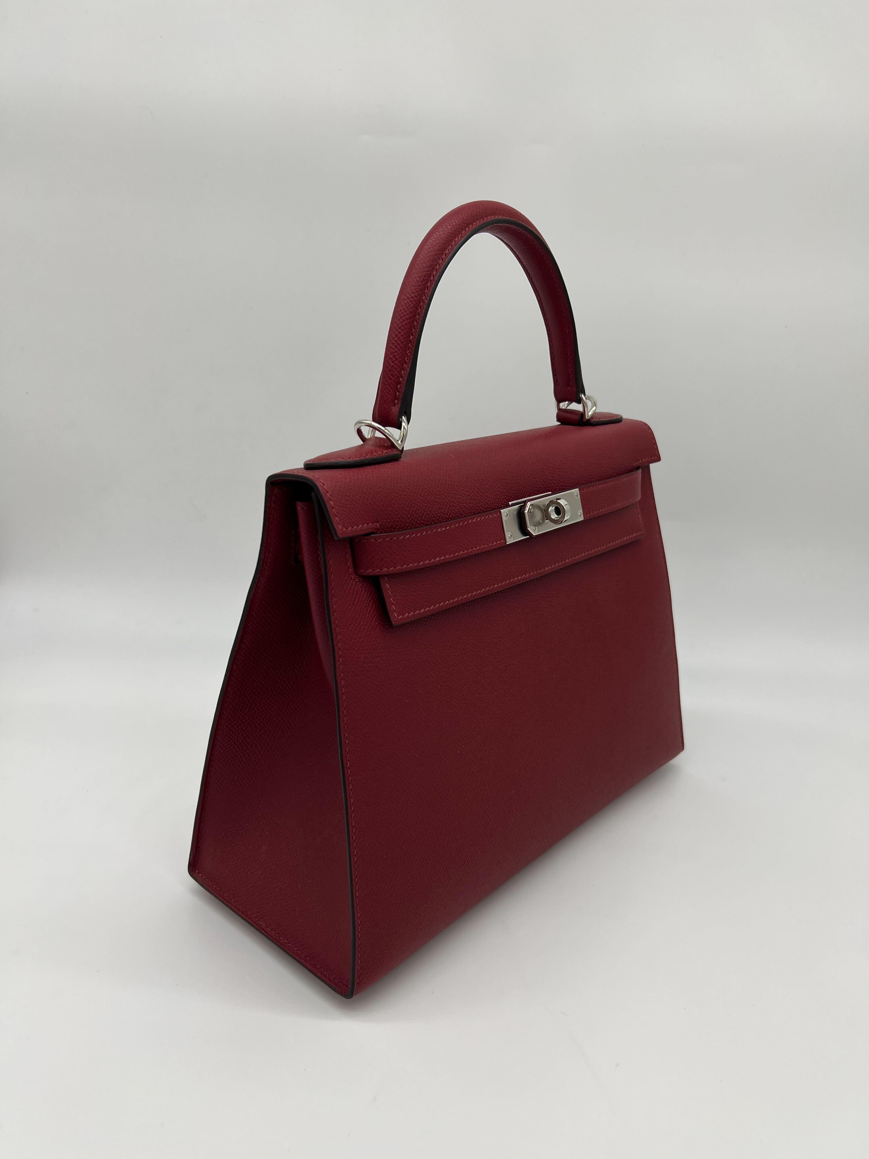 Kelly II 28 Sellier Verso Veau Epsom AJ Rouge Grenat Rose Pourpre Kilta bags