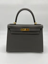 HRMS Kelly II Sellier 28 Gris Meyer Epsom Leather Kilta bags