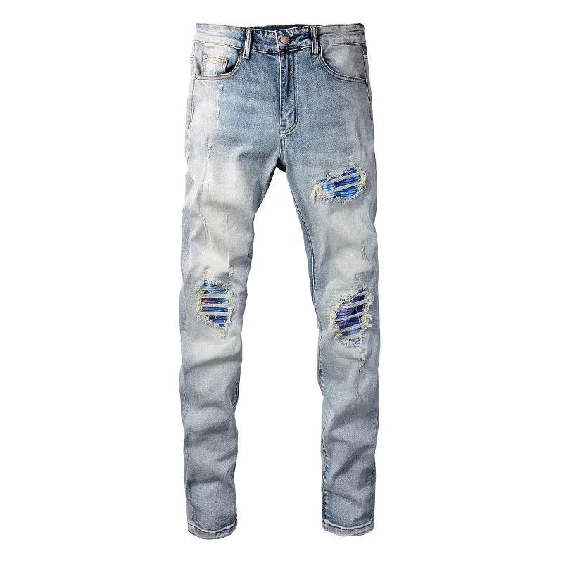 1984 Streetwear Light Blue Ripped Jeans - 1984brand