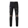 Ripped Leather Patch Jeans V2 - 1984brand