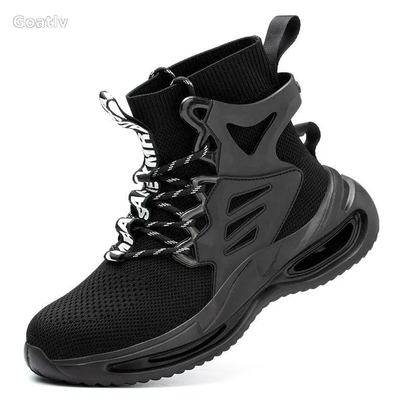 New High-Top Shoes Men's Anti-Smashing And Anti-Piercing Steel-Toed Protective Safety Shoes Lightweight And Breathable Work Shoes - 1984