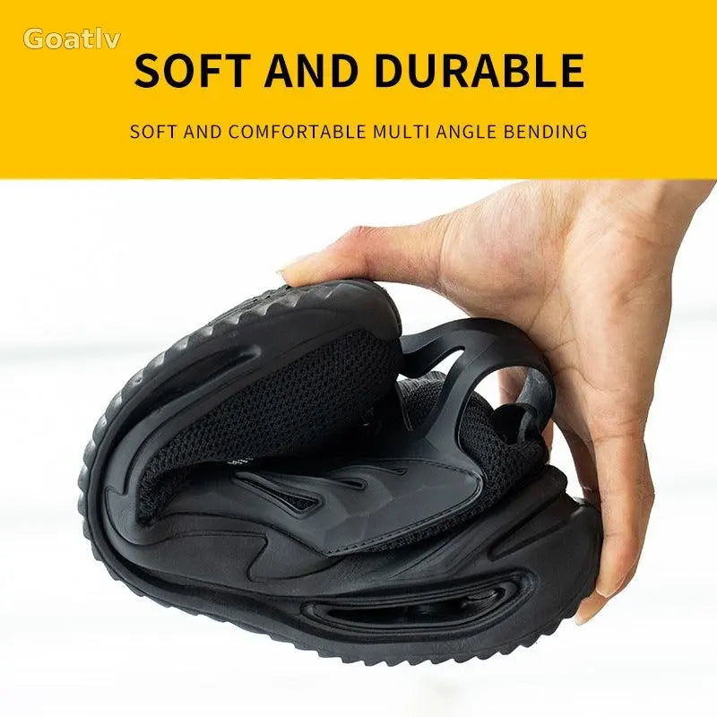 New High-Top Shoes Men's Anti-Smashing And Anti-Piercing Steel-Toed Protective Safety Shoes Lightweight And Breathable Work Shoes - 1984