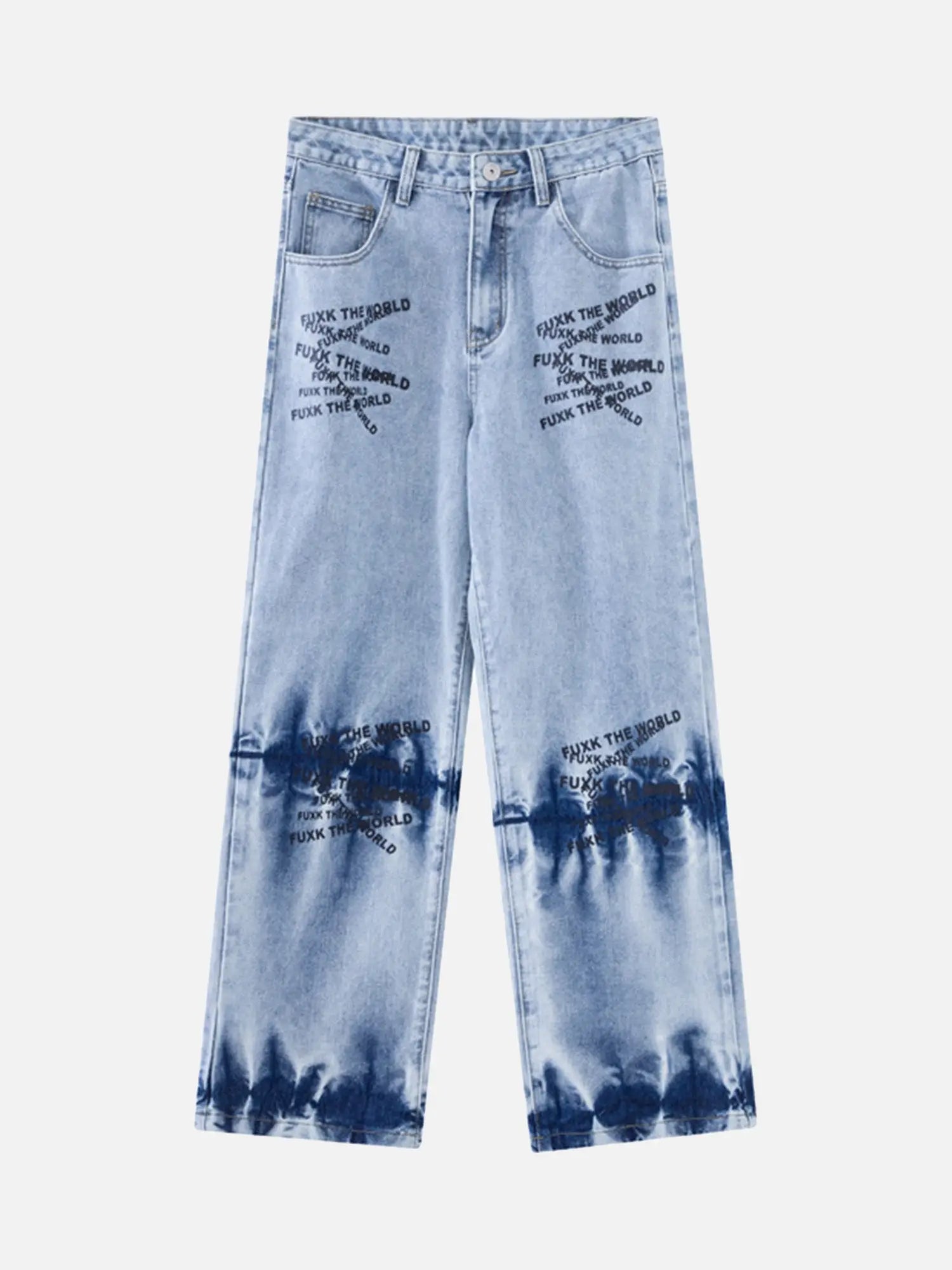 Niche Design Letter Embroidered Tie-dye Gradient Jeans SP240325YAFO