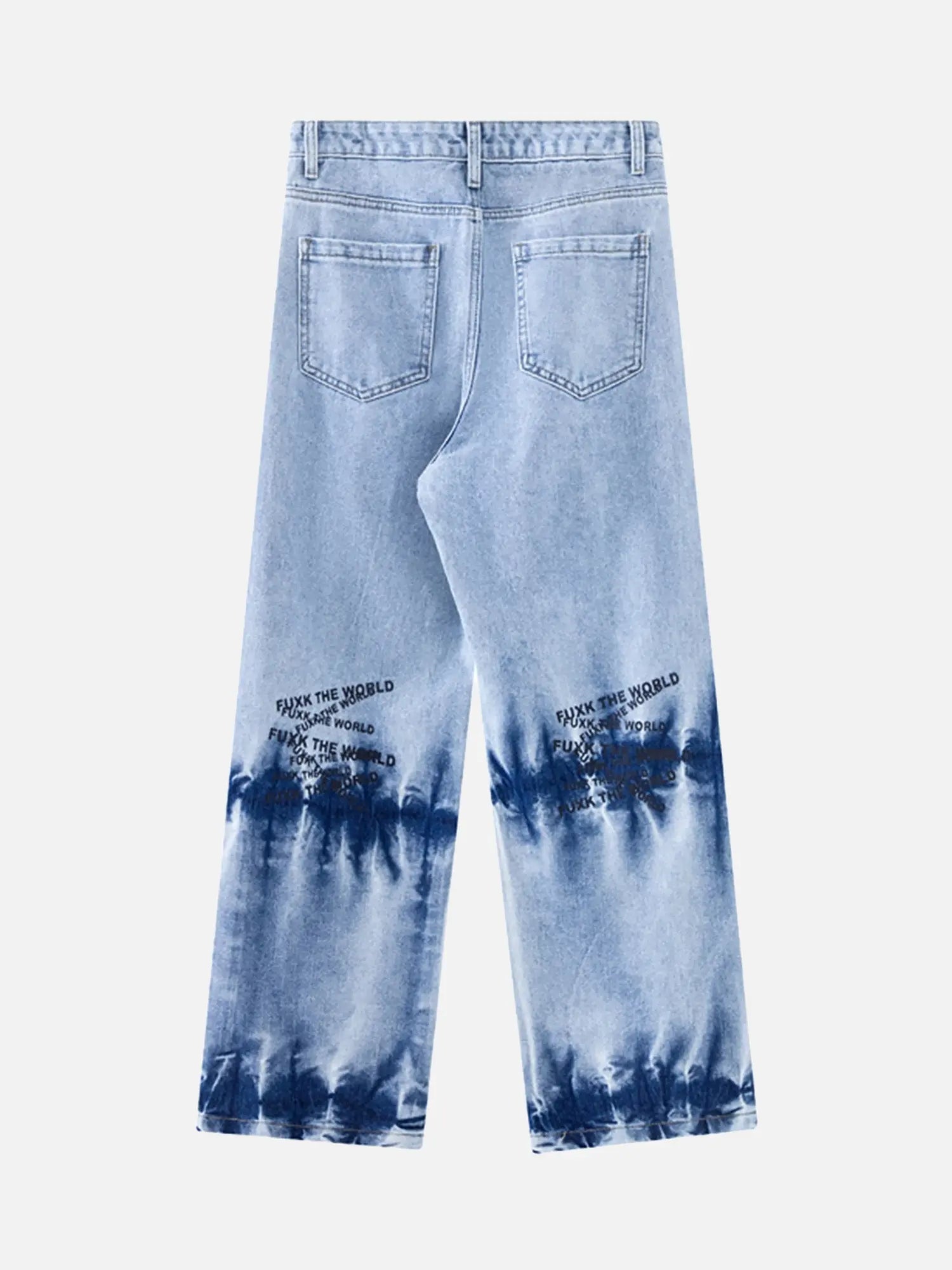 Niche Design Letter Embroidered Tie-dye Gradient Jeans SP240325YAFO