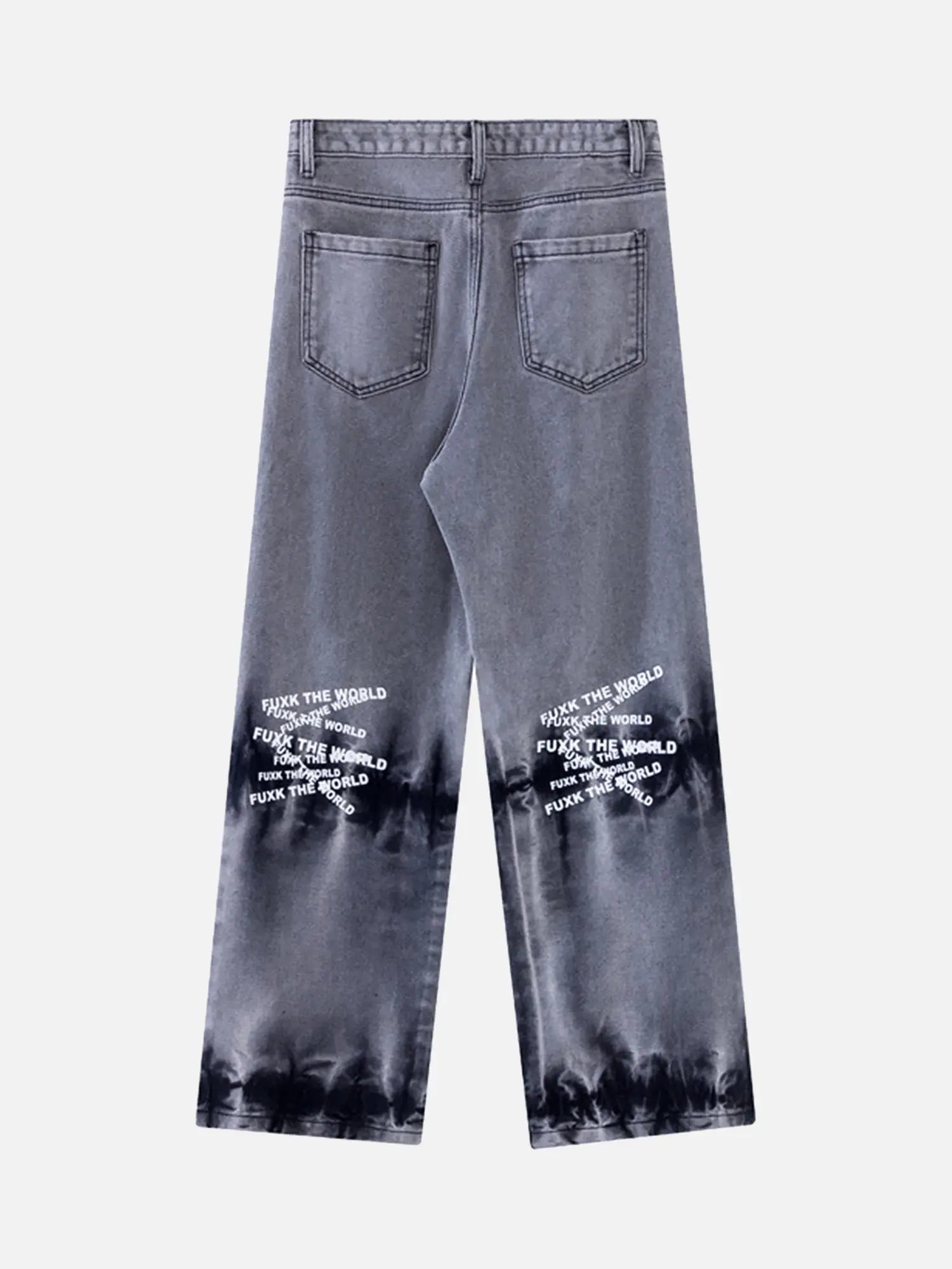 Niche Design Letter Embroidered Tie-dye Gradient Jeans SP240325YAFO