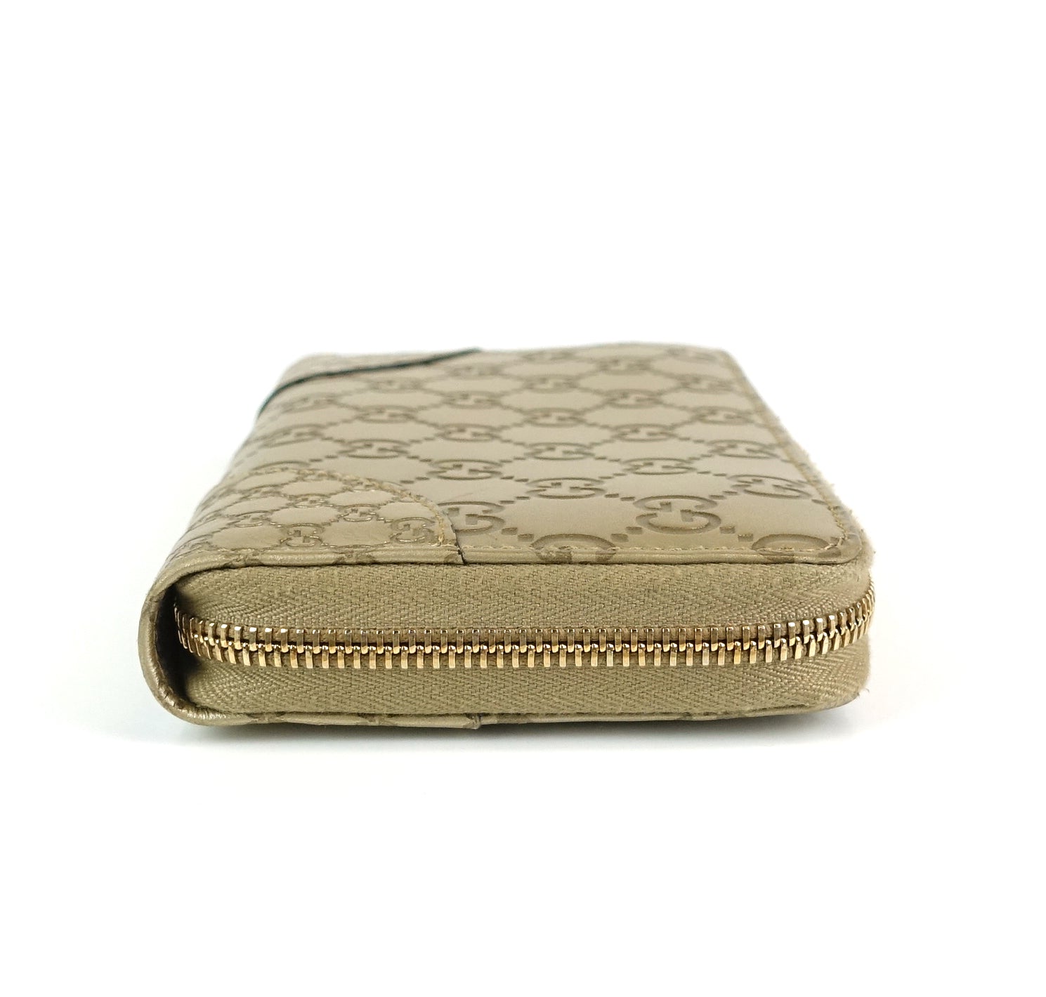 Signature Zip Around GGssima Leather Wallet