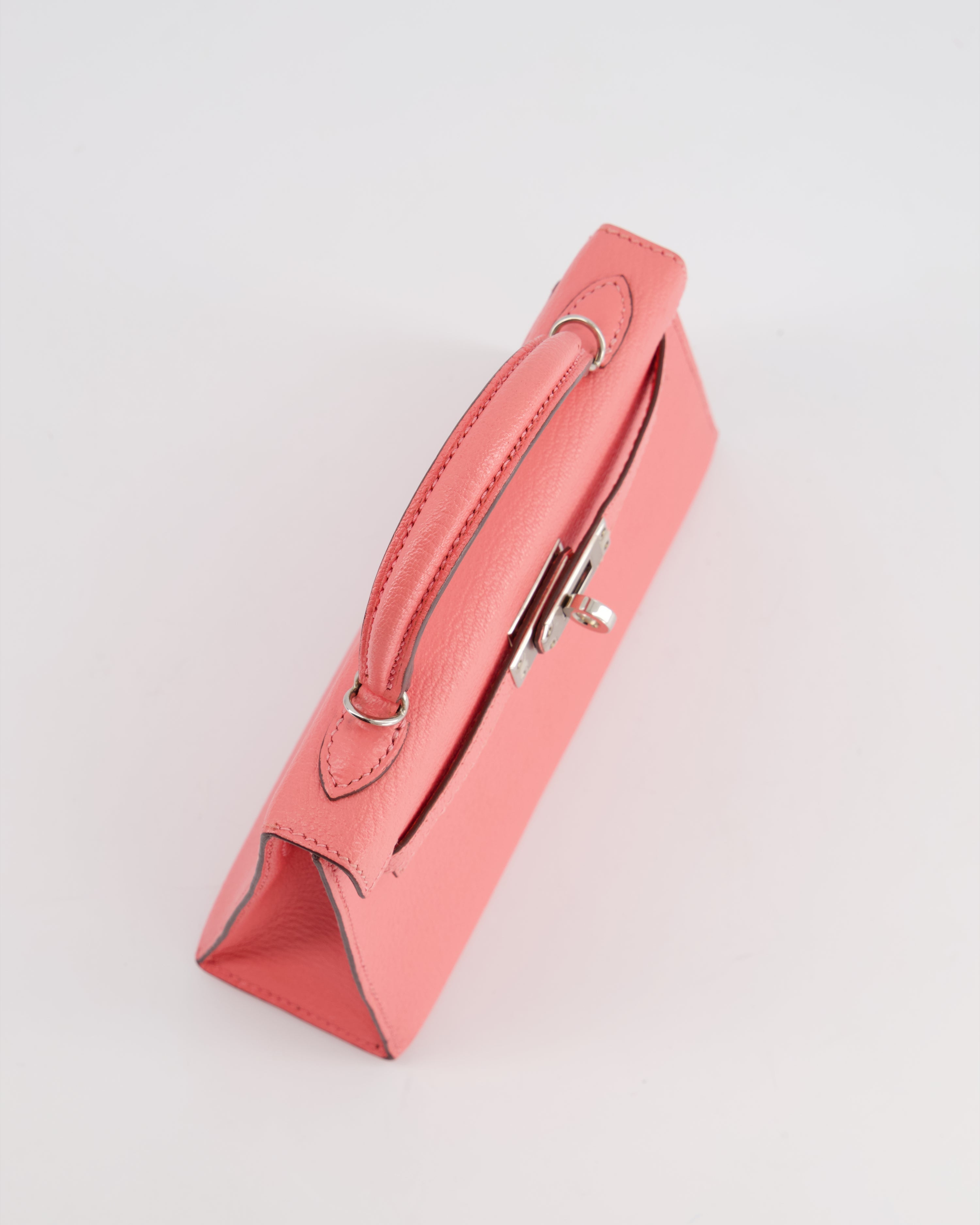 Mini Kelly II Sellier Bag 20cm in Rose Ete Chevre Leather with Palladium Hardware Kilta bags