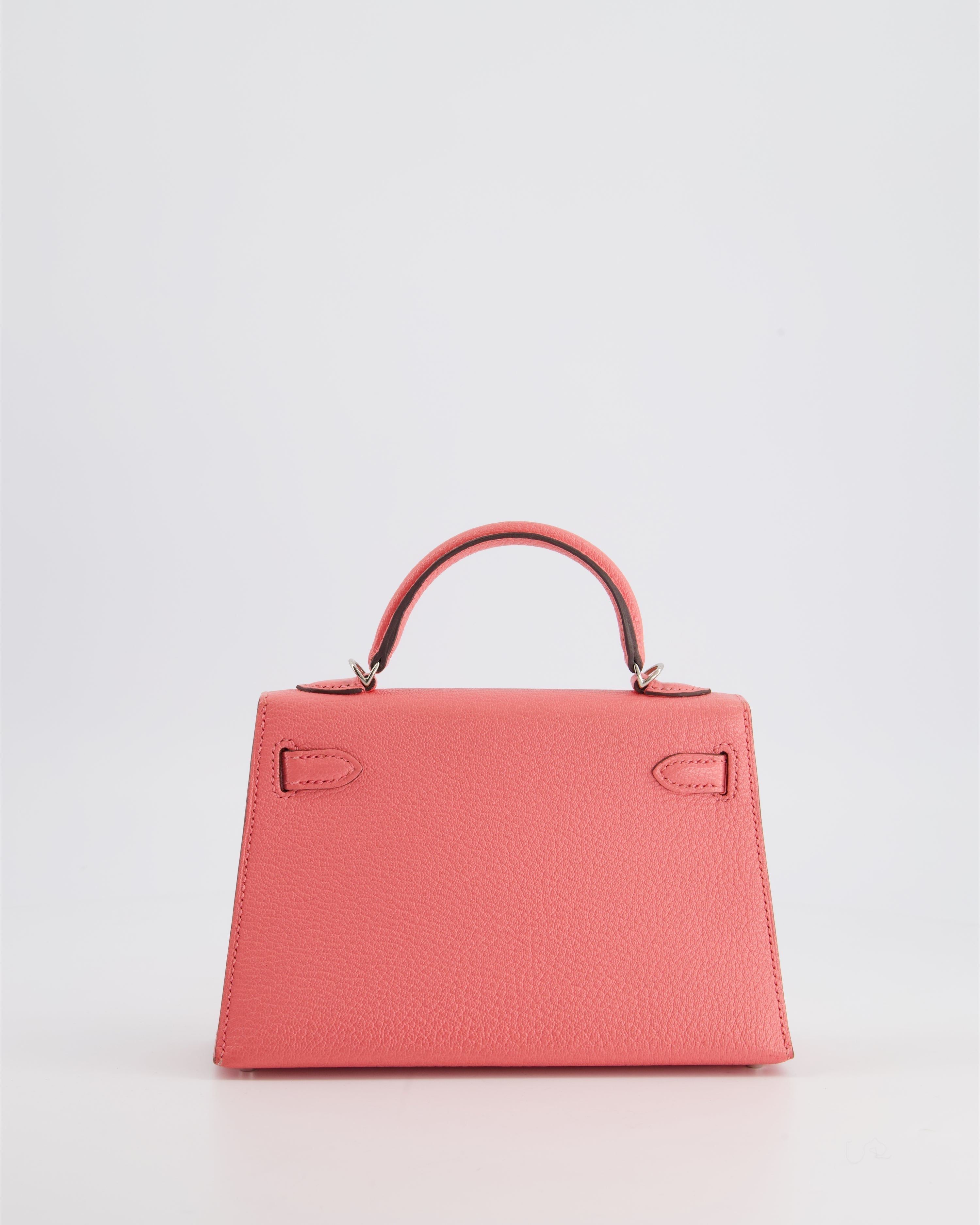 Mini Kelly II Sellier Bag 20cm in Rose Ete Chevre Leather with Palladium Hardware Kilta bags