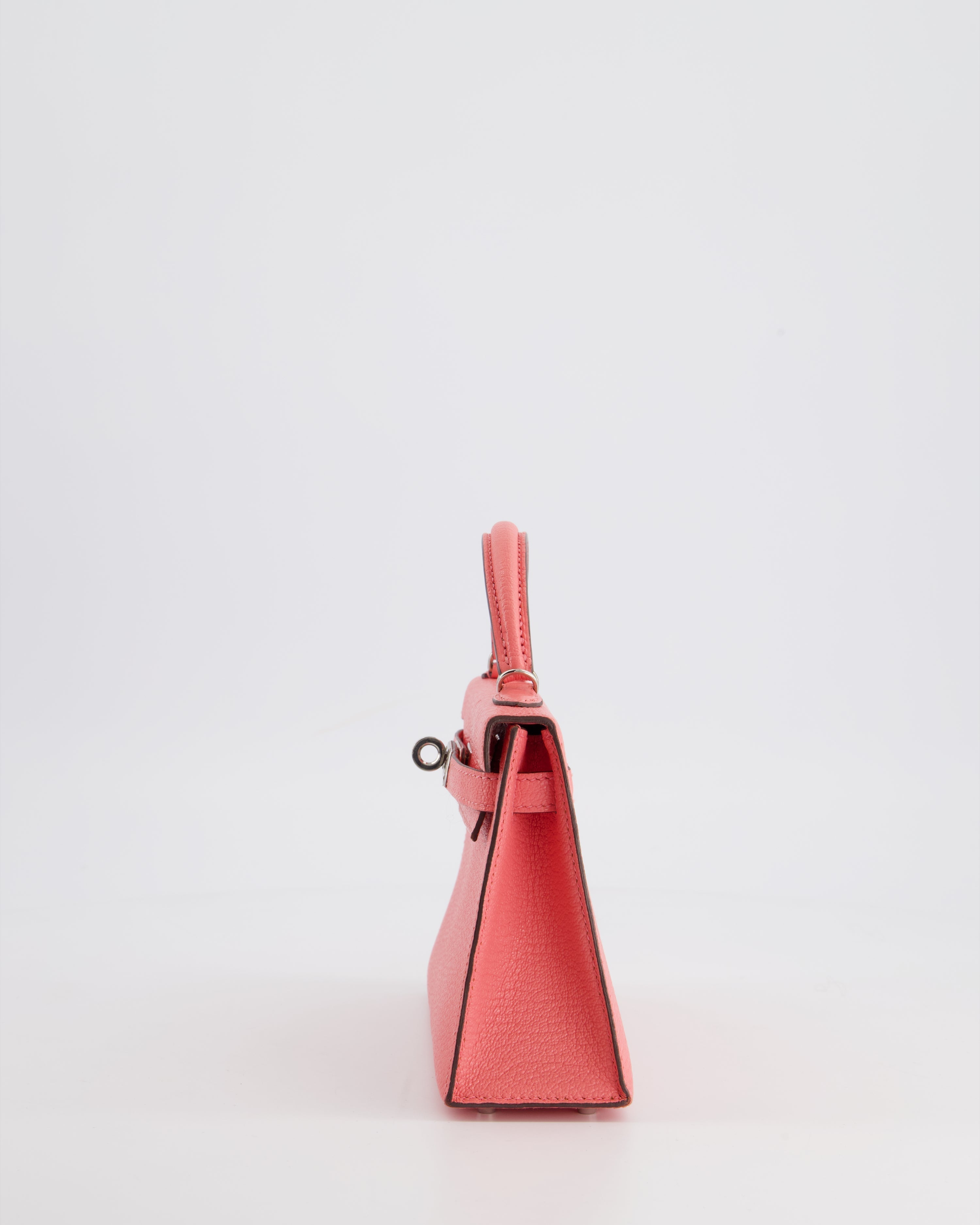 Mini Kelly II Sellier Bag 20cm in Rose Ete Chevre Leather with Palladium Hardware Kilta bags