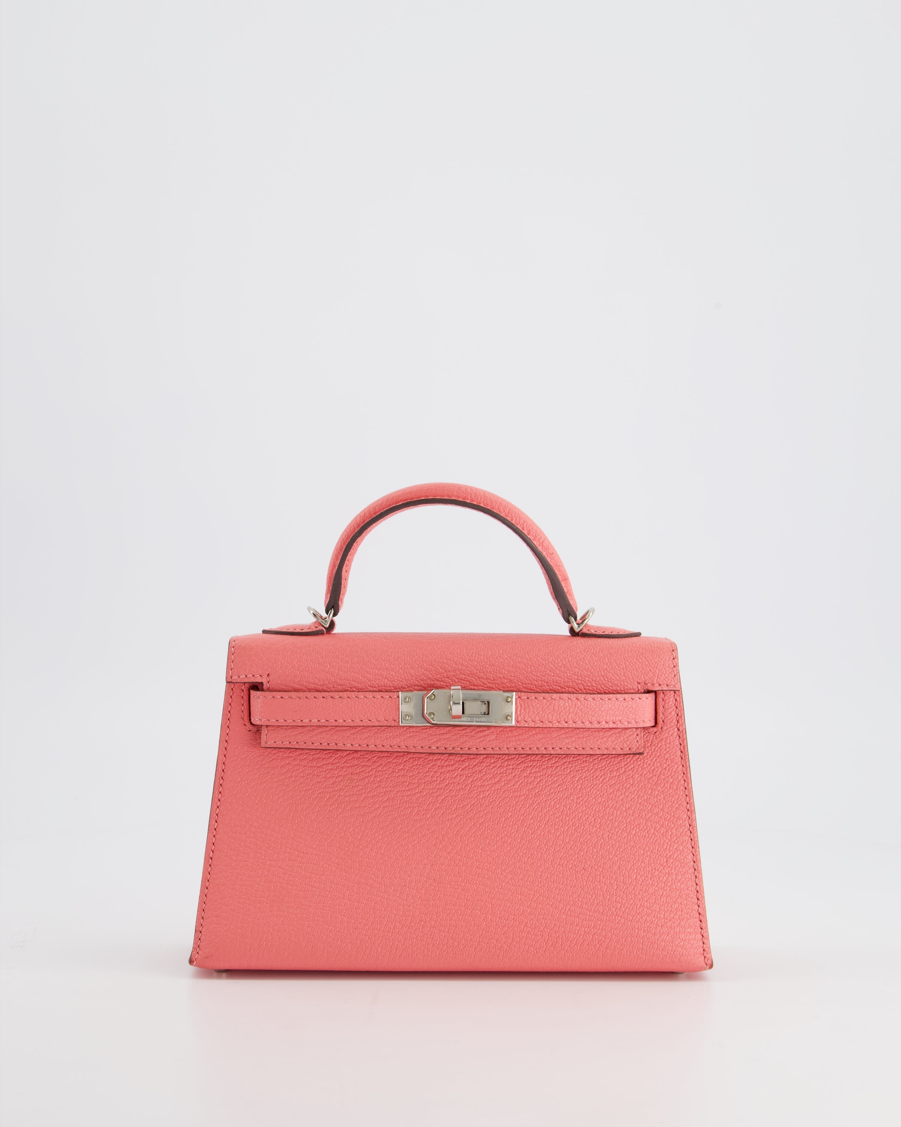 Mini Kelly II Sellier Bag 20cm in Rose Ete Chevre Leather with Palladium Hardware Kilta bags