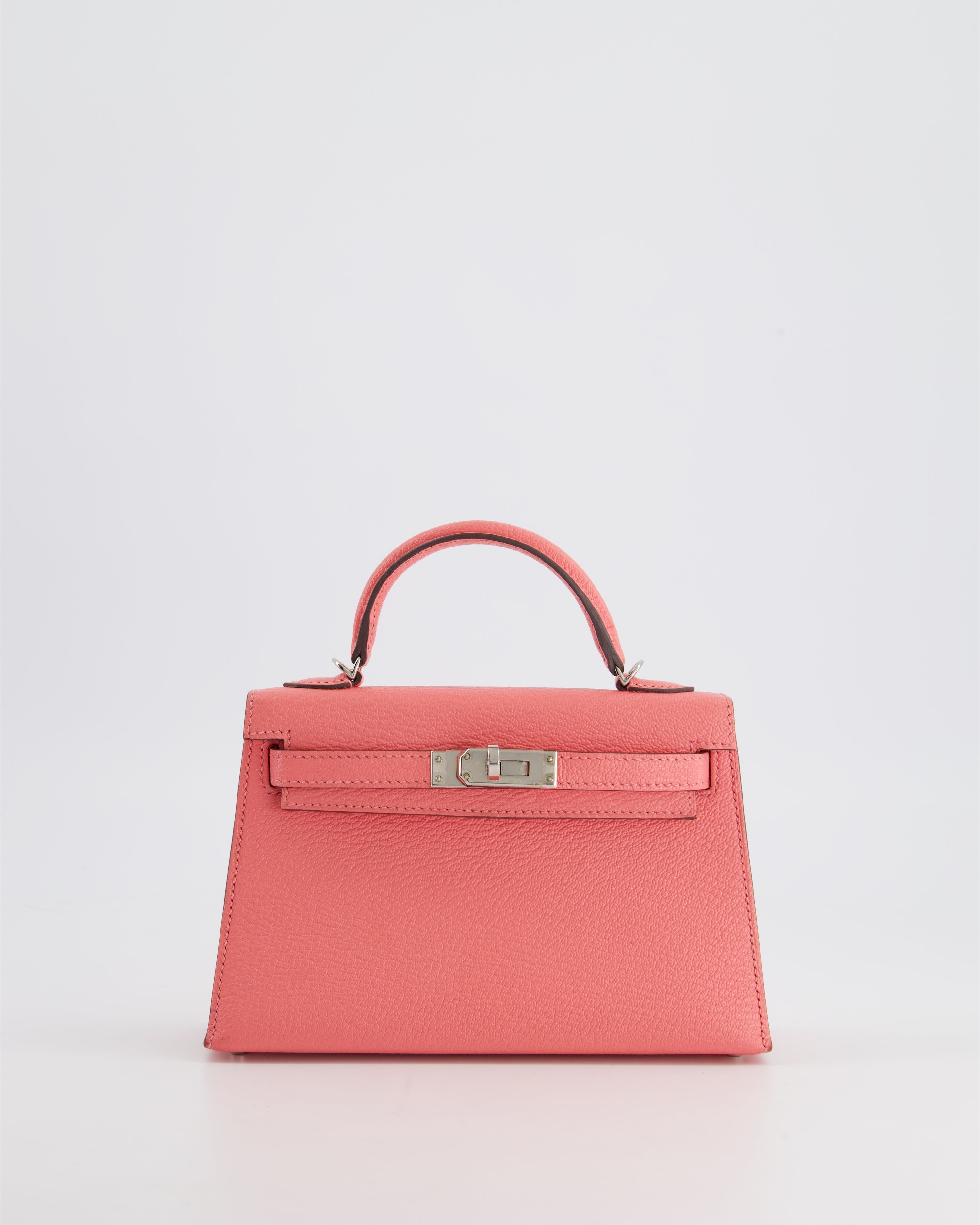 Mini Kelly II Sellier Bag 20cm in Rose Ete Chevre Leather with Palladium Hardware Kilta bags