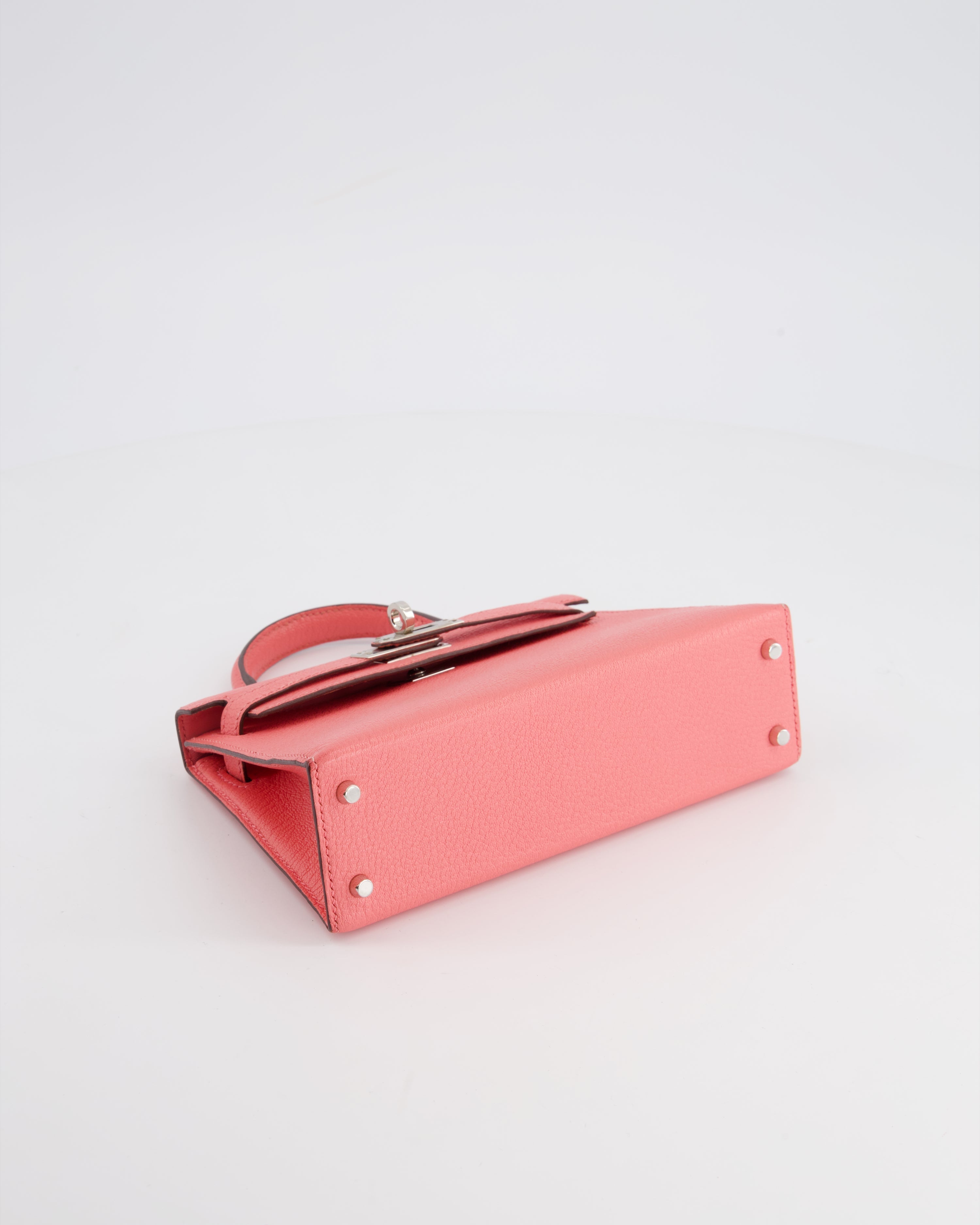 Mini Kelly II Sellier Bag 20cm in Rose Ete Chevre Leather with Palladium Hardware Kilta bags