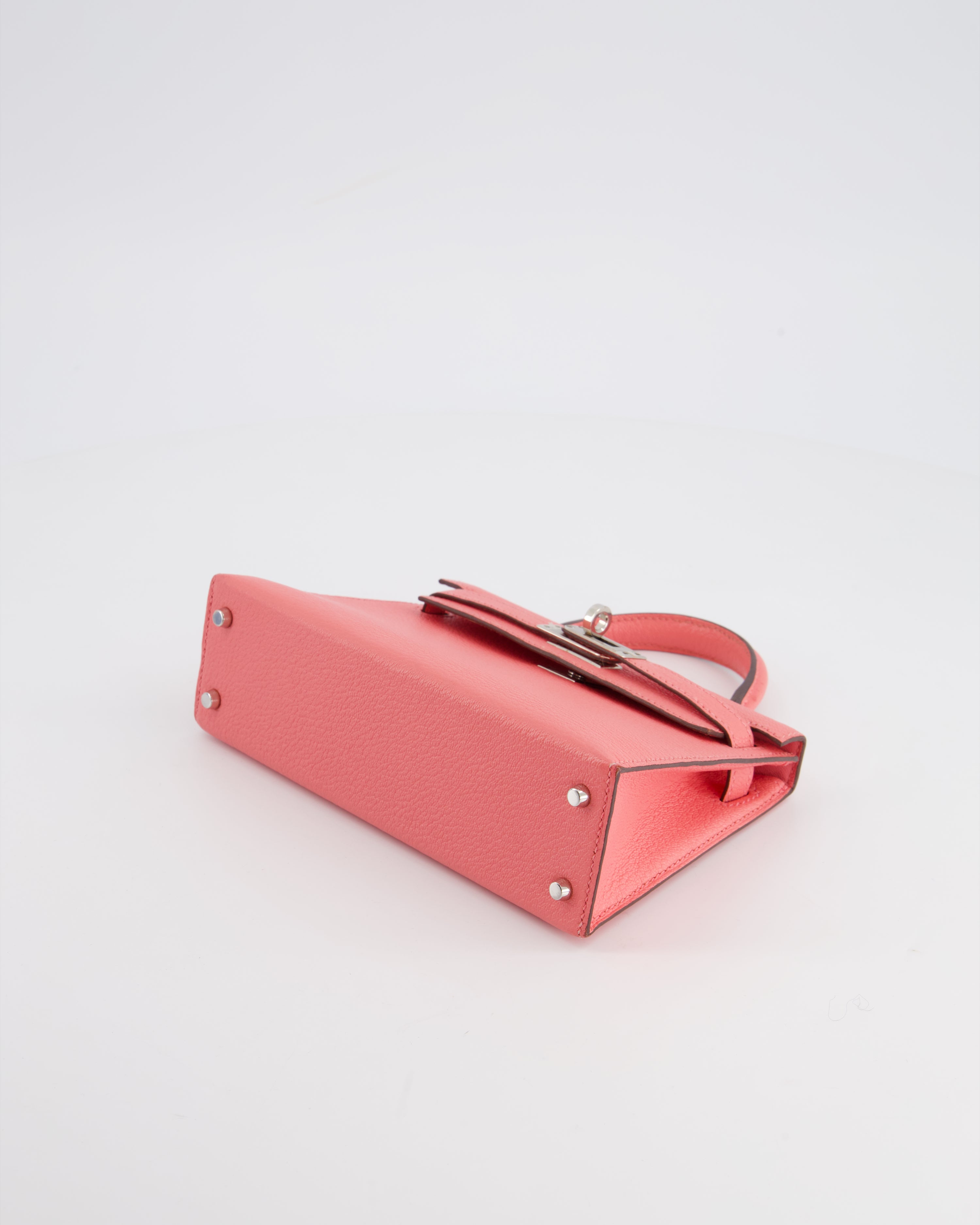 Mini Kelly II Sellier Bag 20cm in Rose Ete Chevre Leather with Palladium Hardware Kilta bags