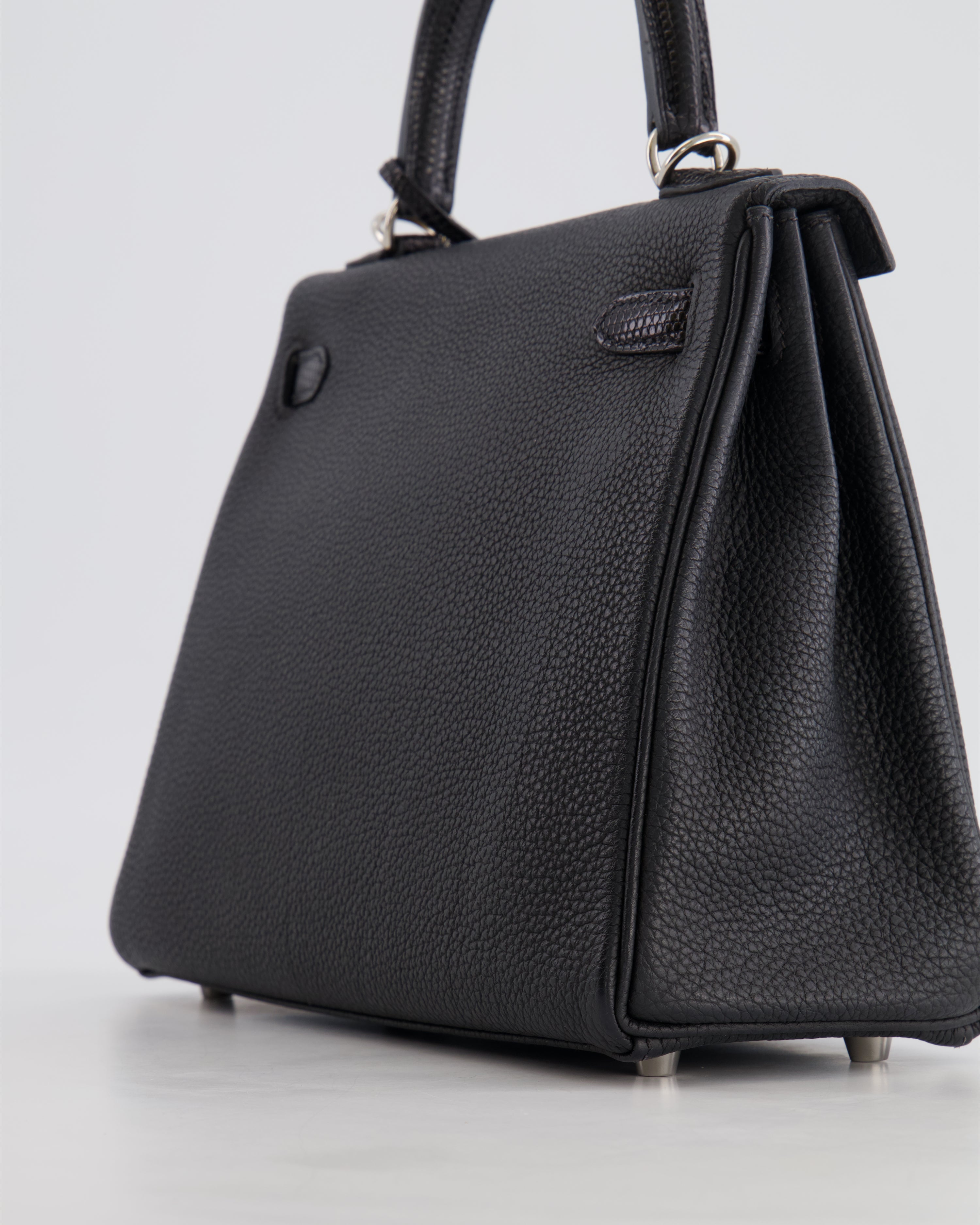 *RARE* Hermes Kelly Touch Retourne 25cm Bag in Black Togo leather and Lizard with Palladium Hardware - sneakerlandnet