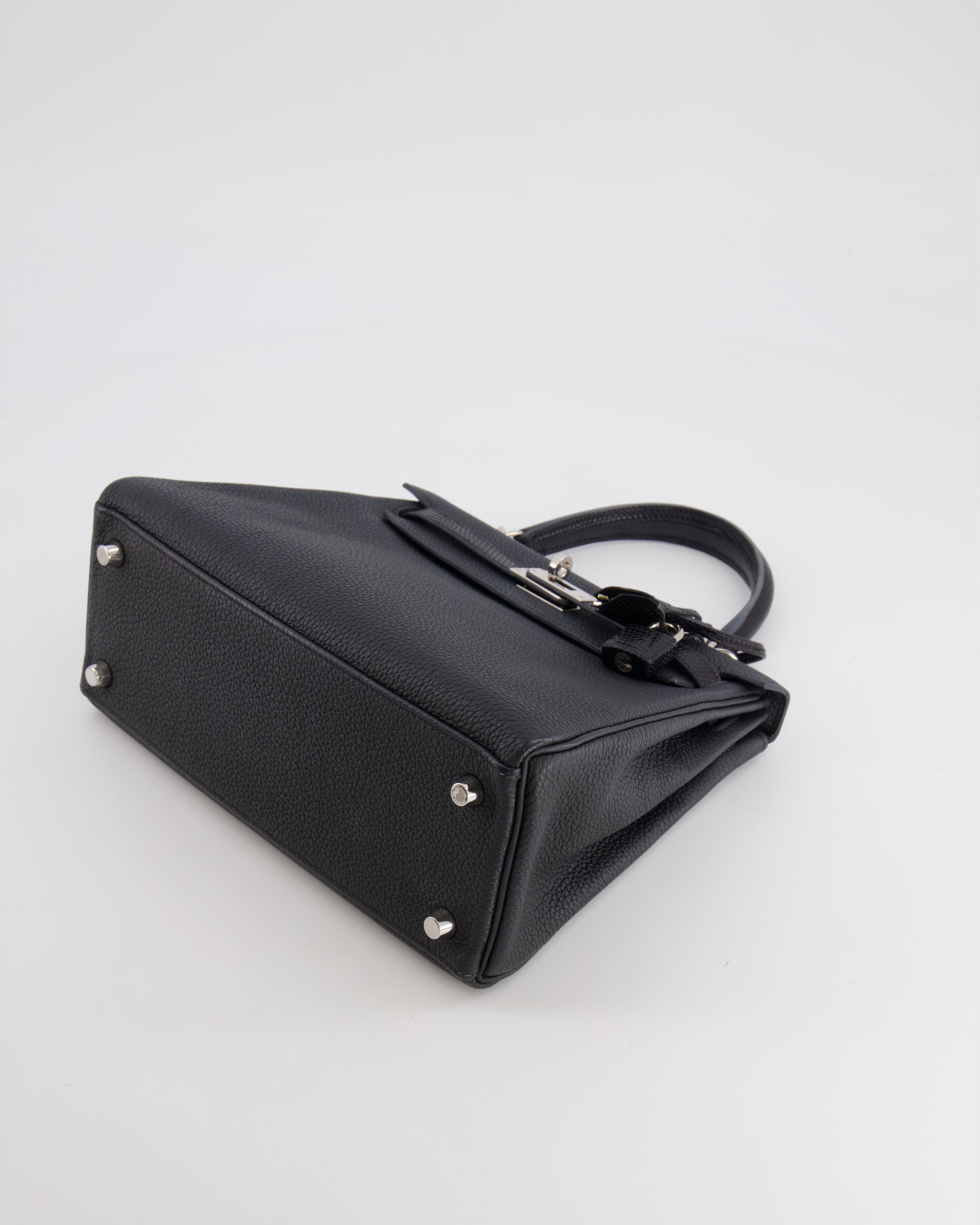 *RARE* Hermes Kelly Touch Retourne 25cm Bag in Black Togo leather and Lizard with Palladium Hardware - sneakerlandnet