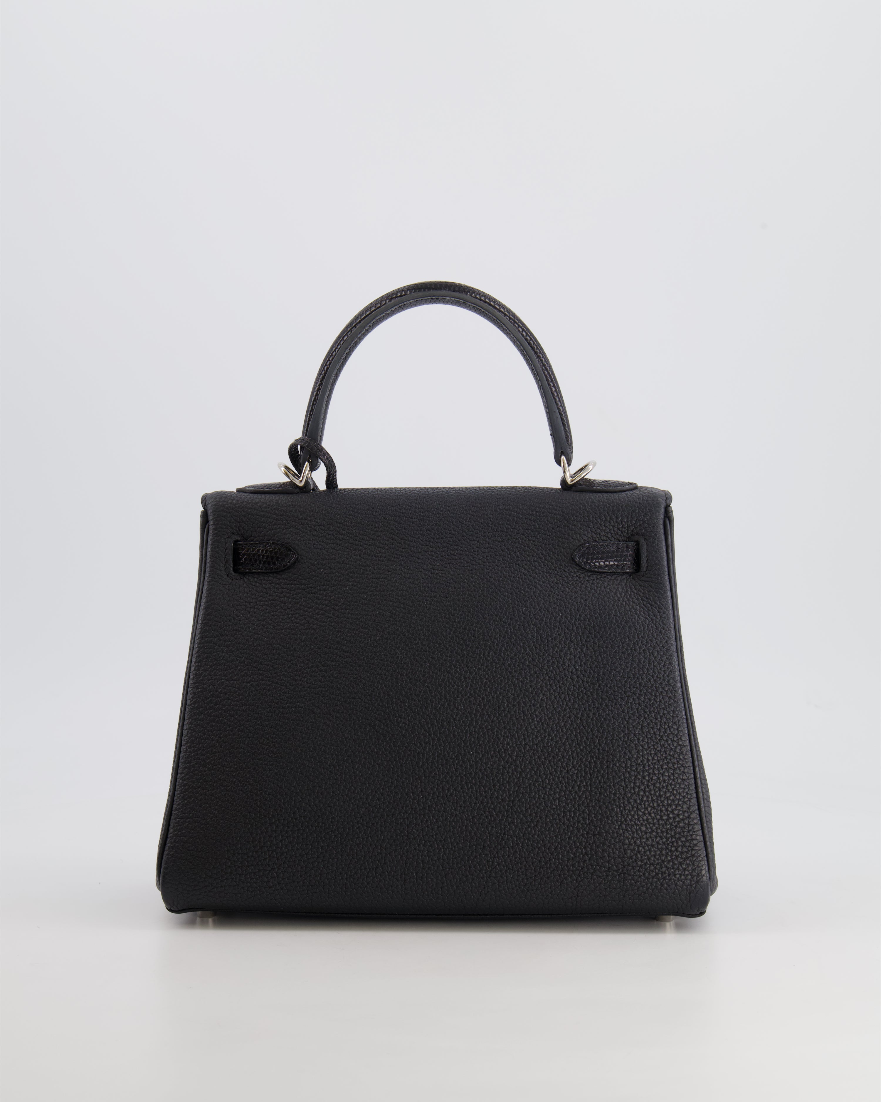 *RARE* Hermes Kelly Touch Retourne 25cm Bag in Black Togo leather and Lizard with Palladium Hardware - sneakerlandnet