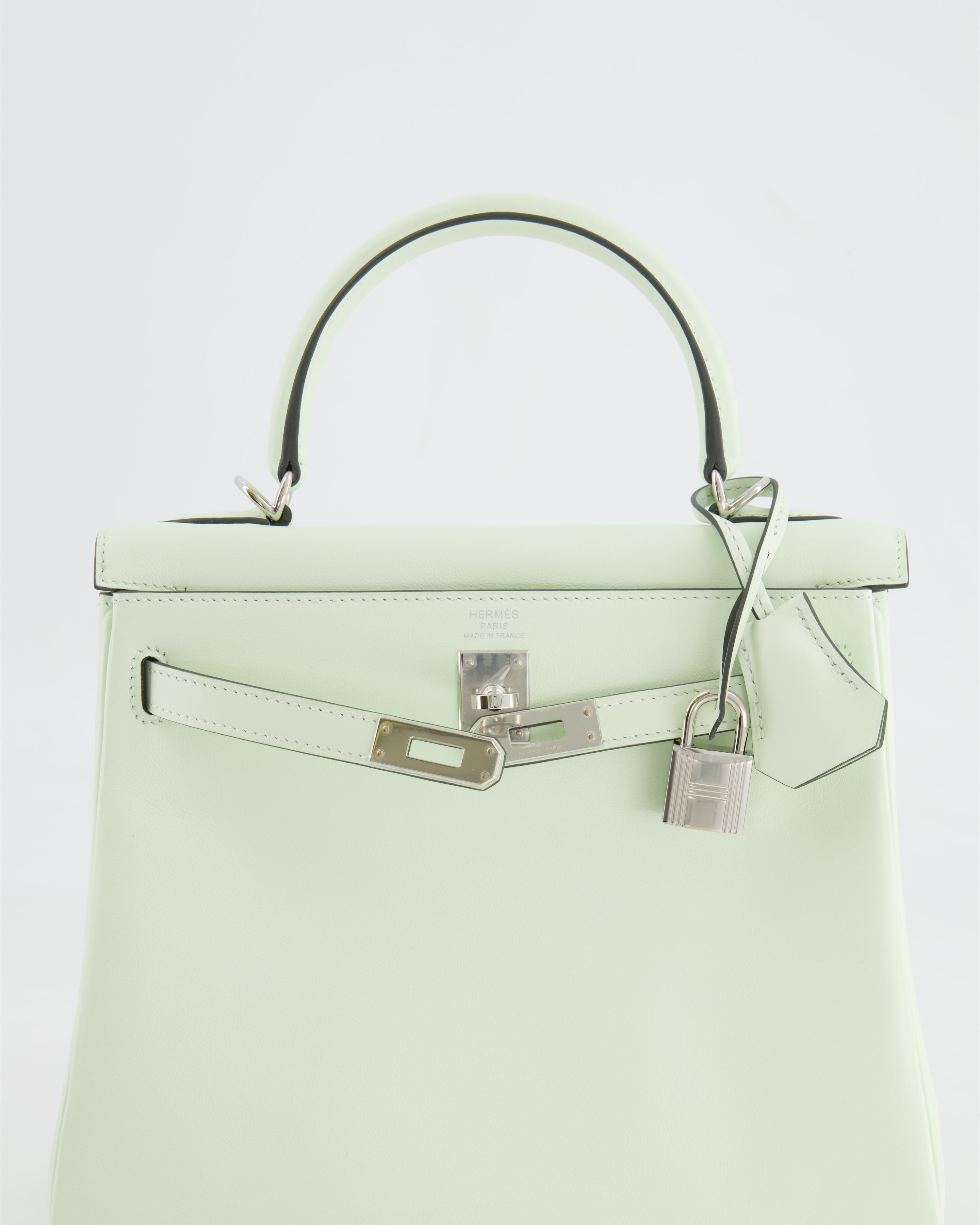 *RARE* Hermes Kelly Bag 25cm Retourne in Vert Fizz Swift Leather with Palladium Hardware - sneakerlandnet