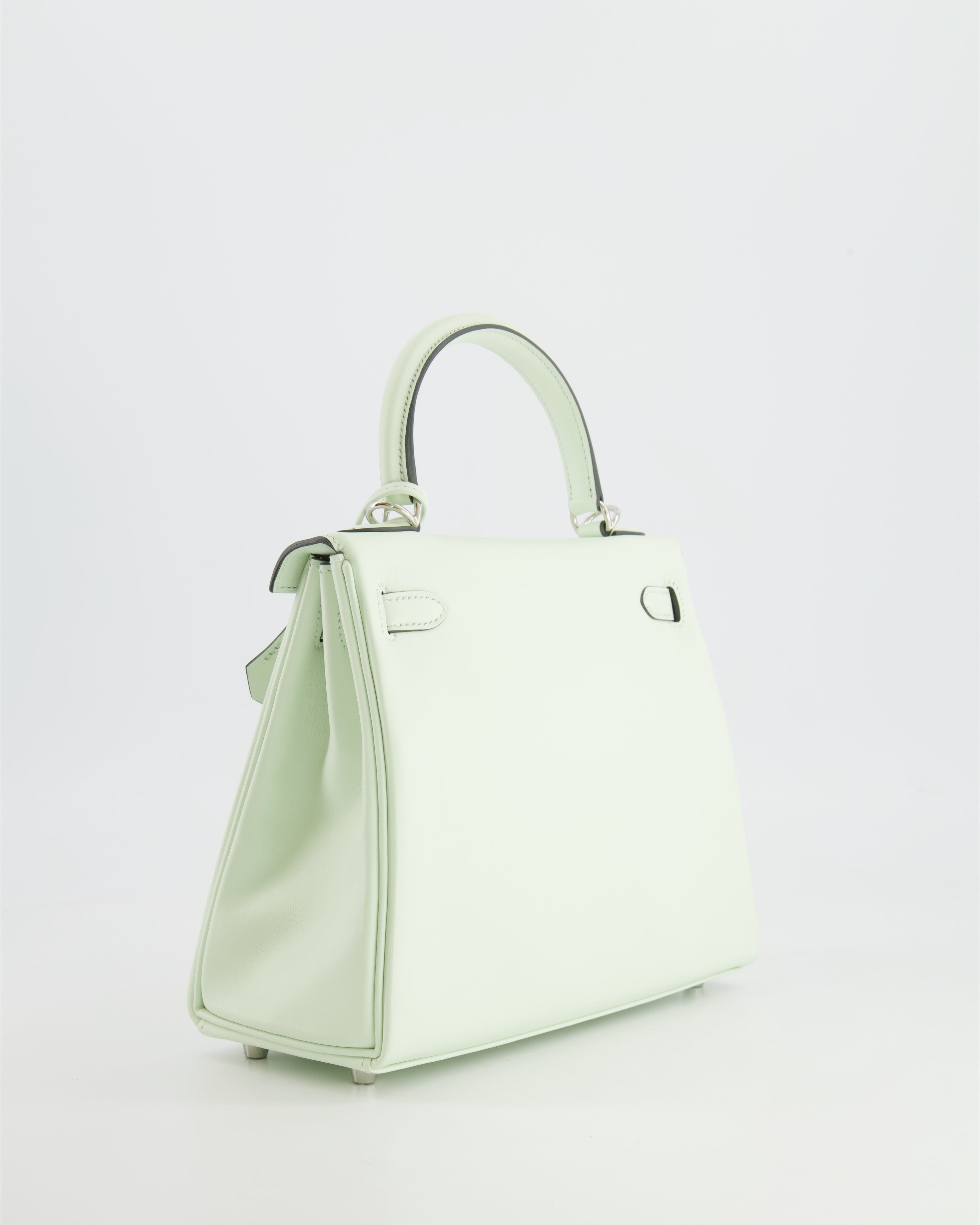 Kelly Bag 25cm Retourne in Vert Fizz Swift Leather with Palladium Hardware Kilta bags