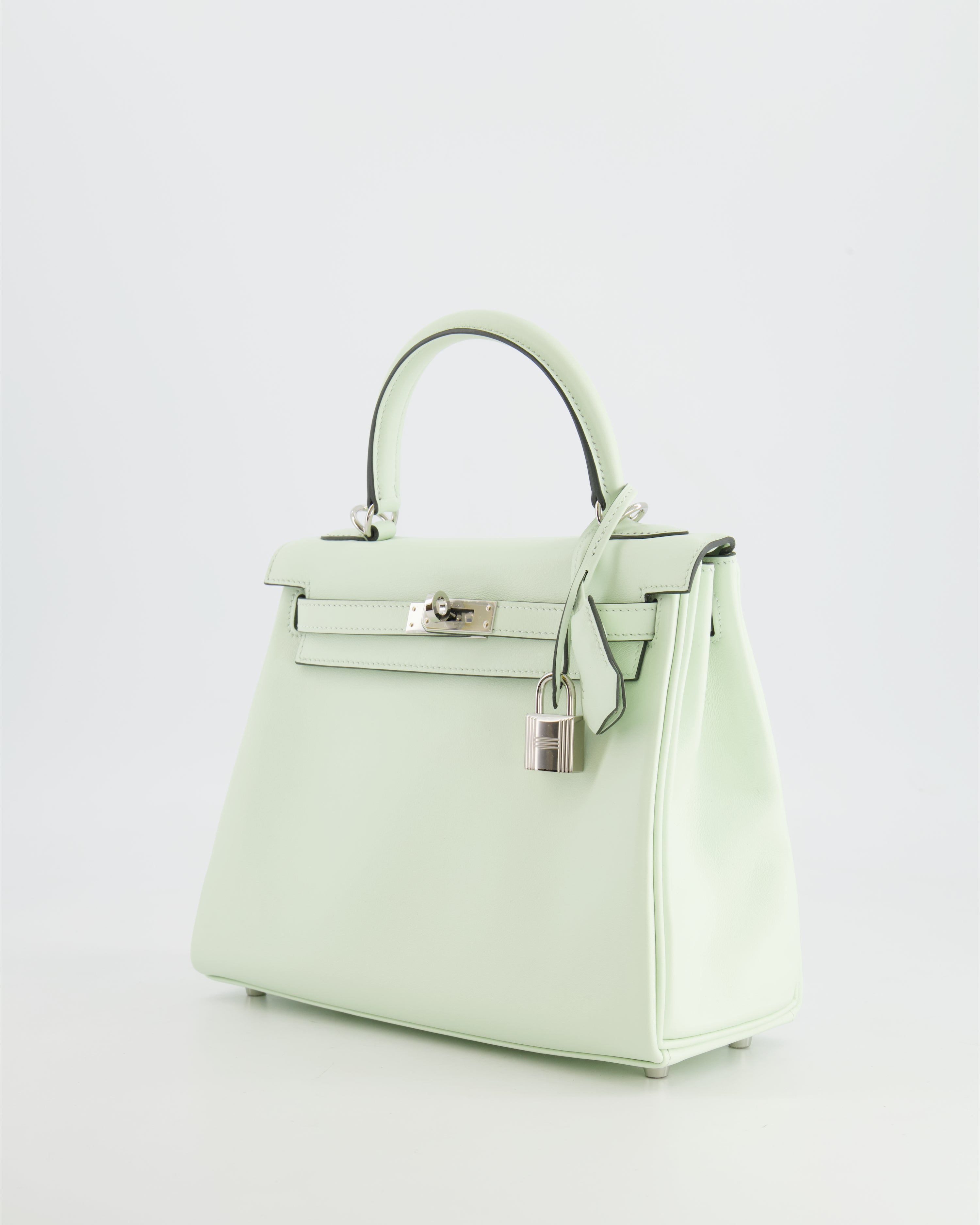 *RARE* Hermes Kelly Bag 25cm Retourne in Vert Fizz Swift Leather with Palladium Hardware - sneakerlandnet