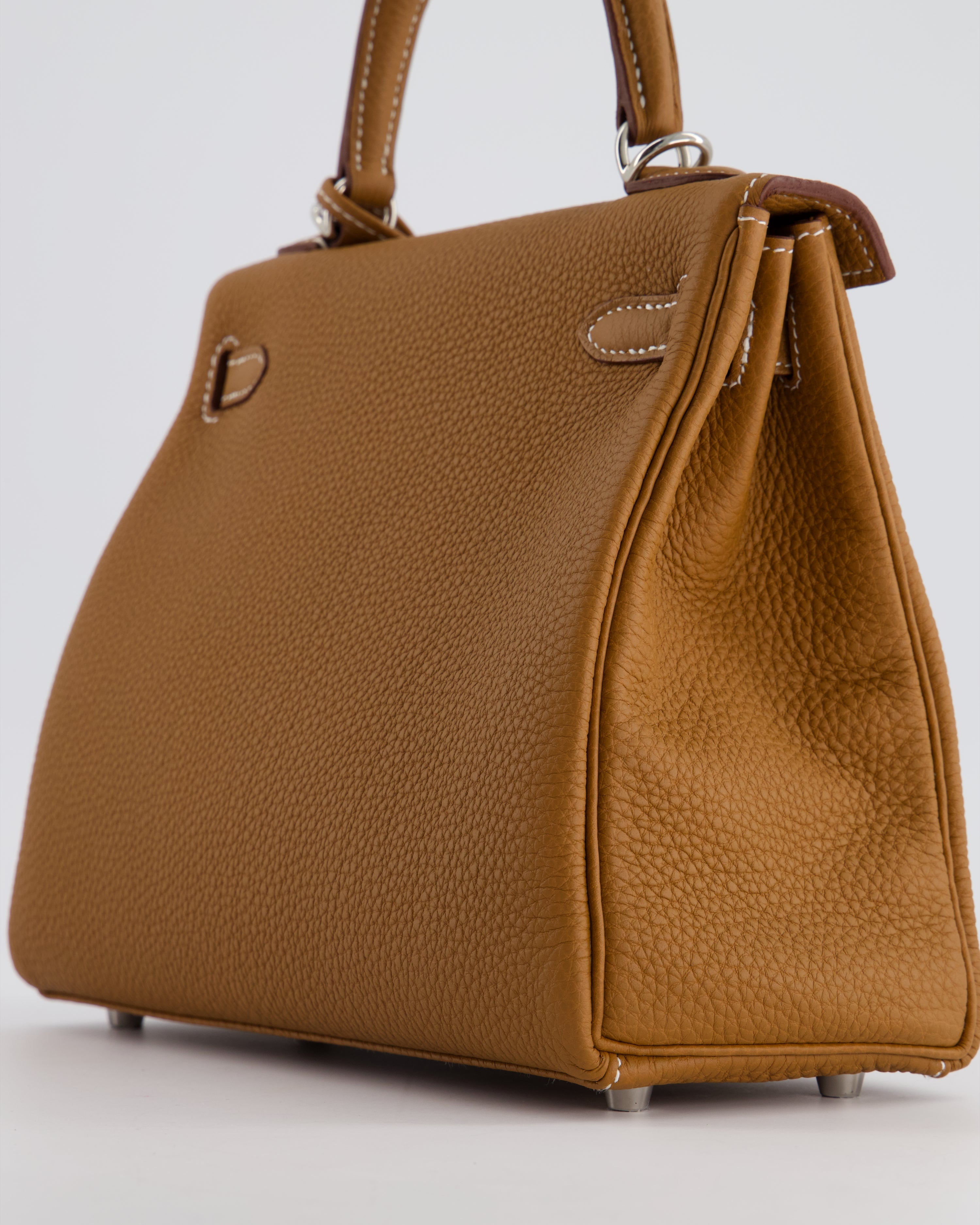 Kelly Bag 25cm in Gold with Togo Leather and Palladium Hardware Kilta bags