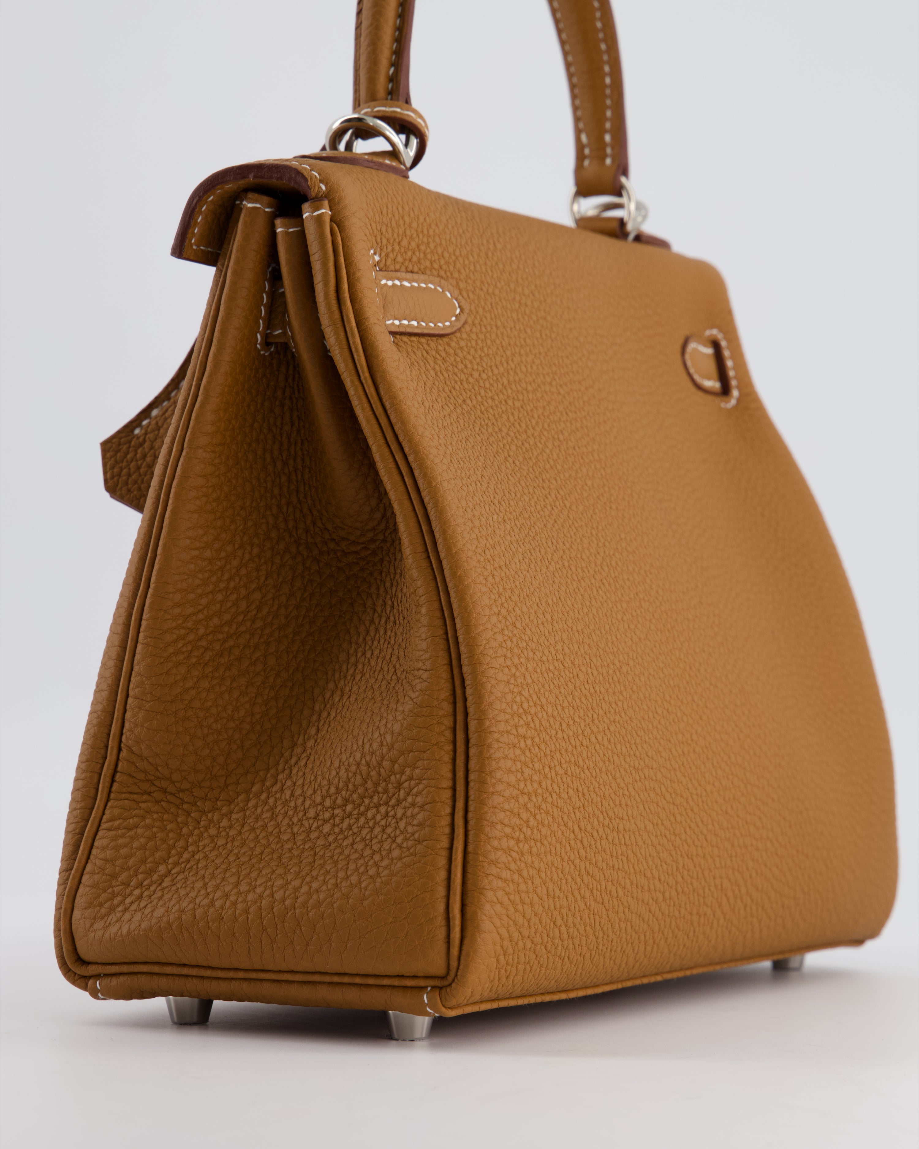 Kelly Bag 25cm in Gold with Togo Leather and Palladium Hardware Kilta bags