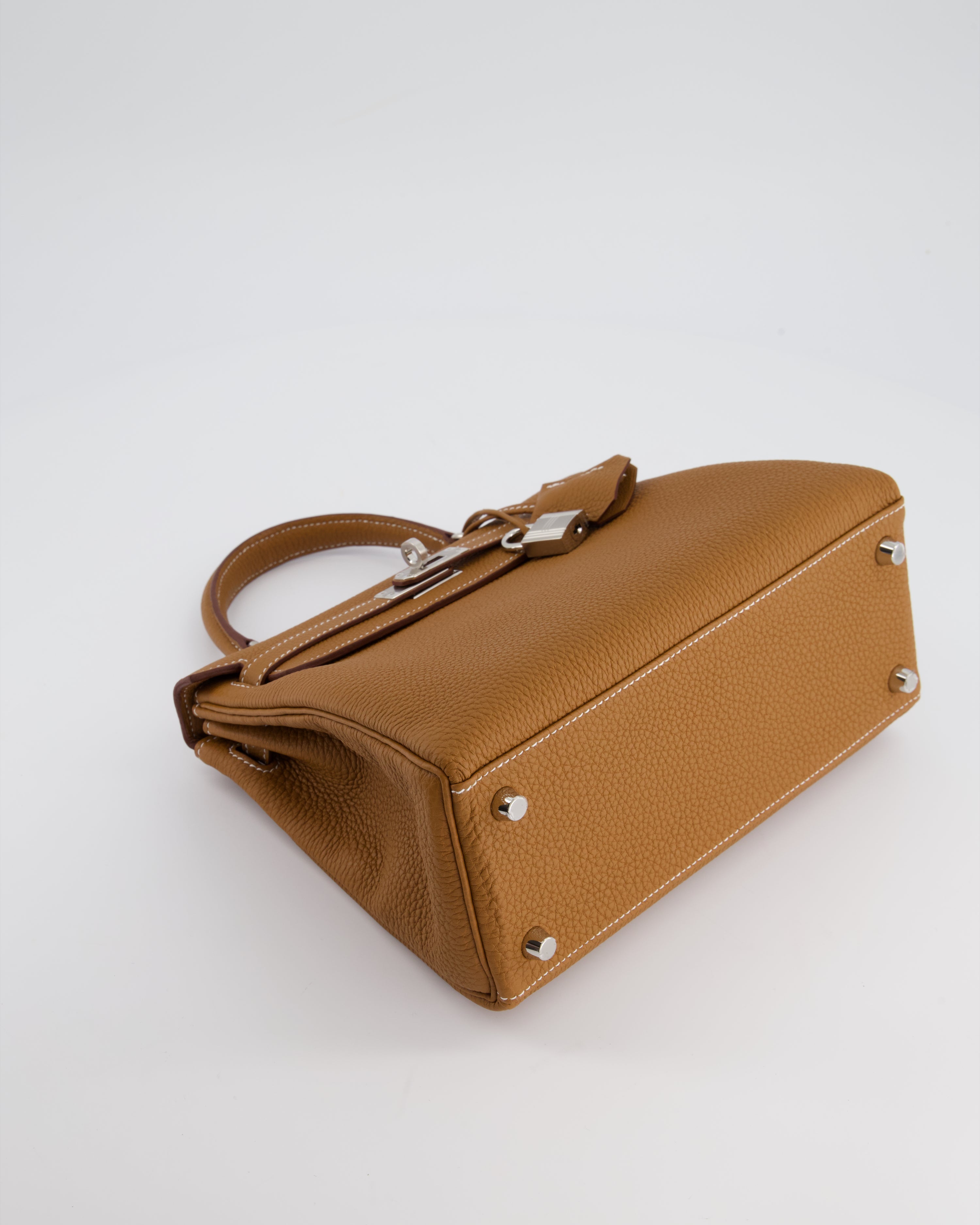 Kelly Bag 25cm in Gold with Togo Leather and Palladium Hardware Kilta bags