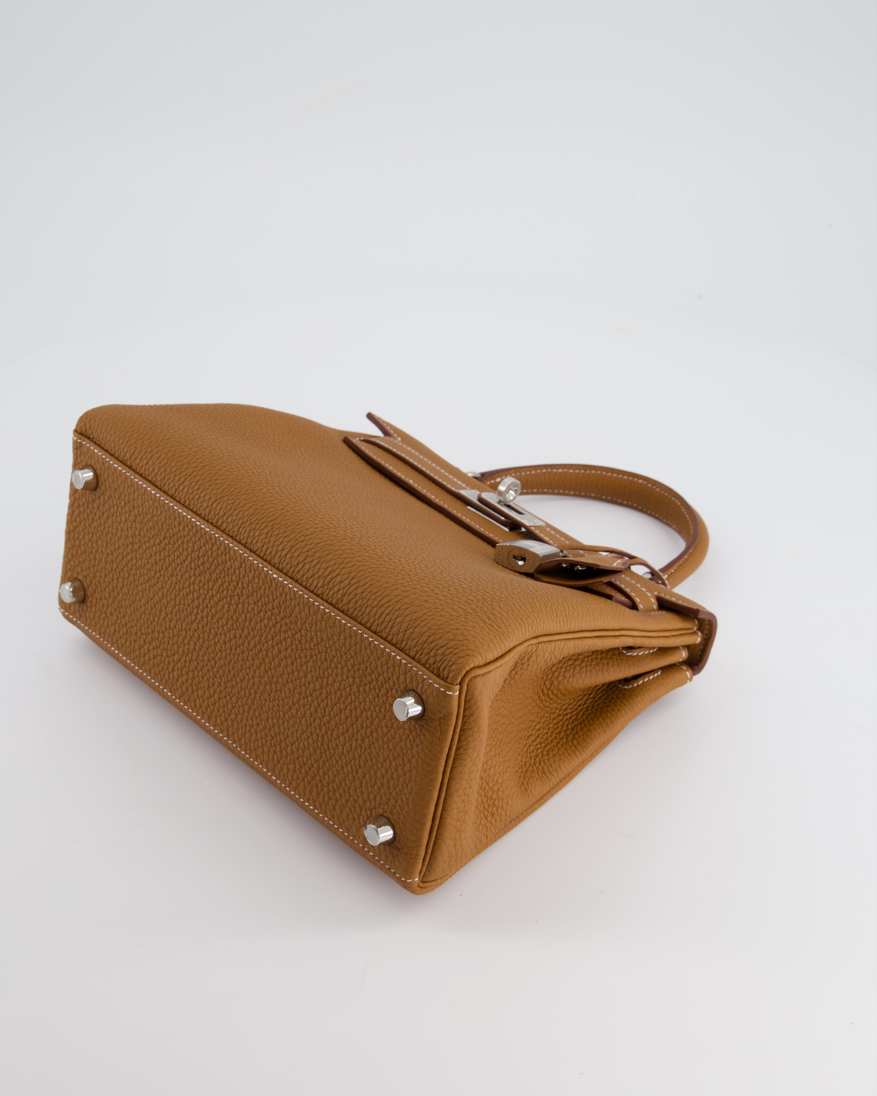 Kelly Bag 25cm in Gold with Togo Leather and Palladium Hardware Kilta bags