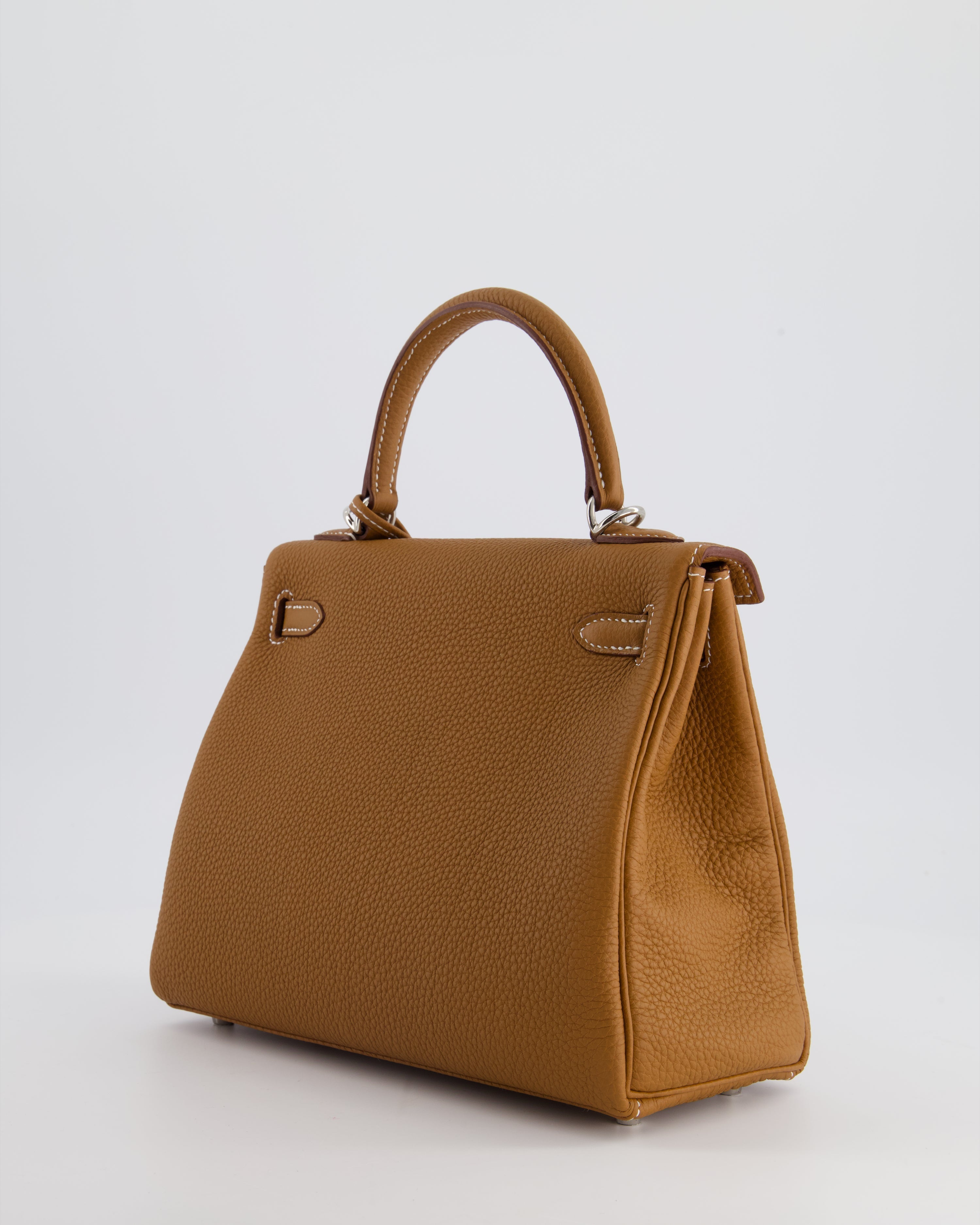 Kelly Bag 25cm in Gold with Togo Leather and Palladium Hardware Kilta bags