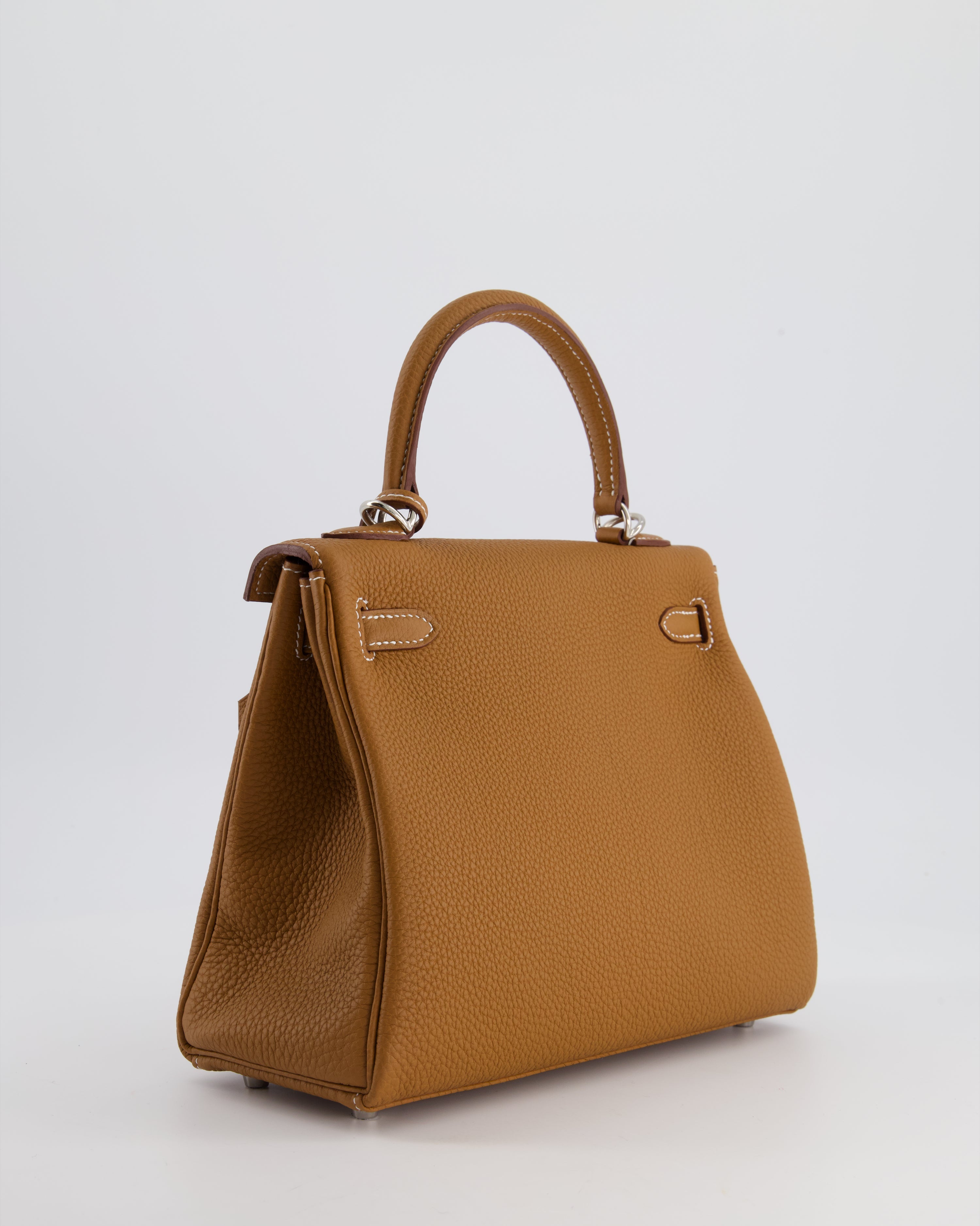 Kelly Bag 25cm in Gold with Togo Leather and Palladium Hardware Kilta bags