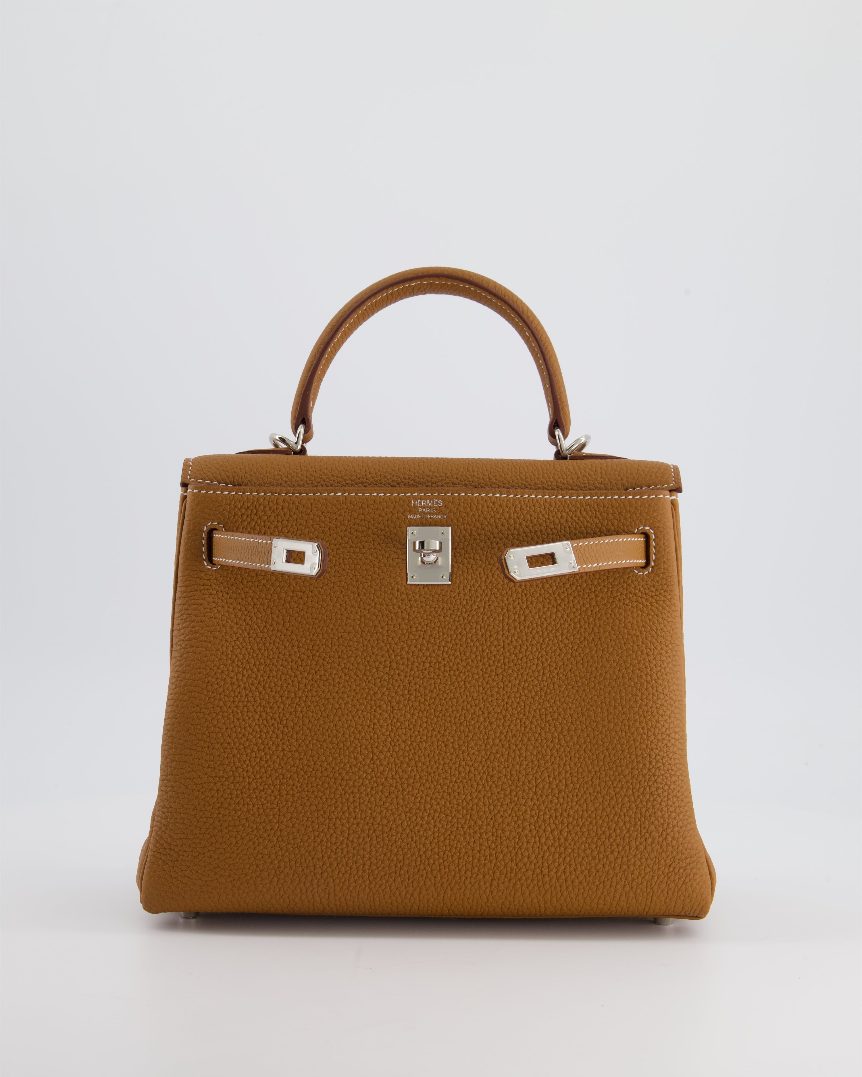 *RARE* Hermes Kelly Bag 25cm in Gold with Togo Leather and Palladium Hardware - sneakerlandnet