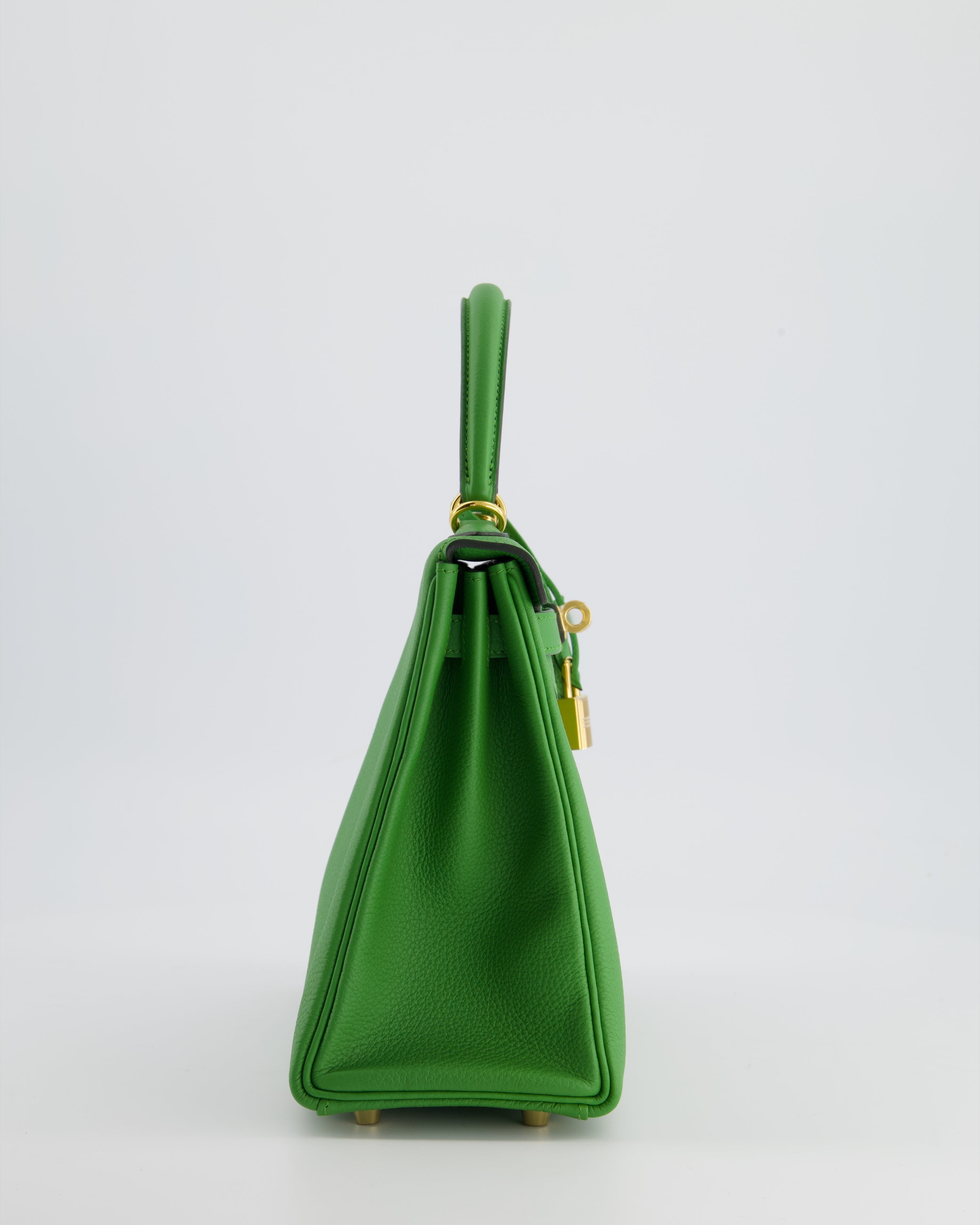 Kelly Bag 25cm Vert Yucca with Togo Leather and Gold Hardware Kilta bags