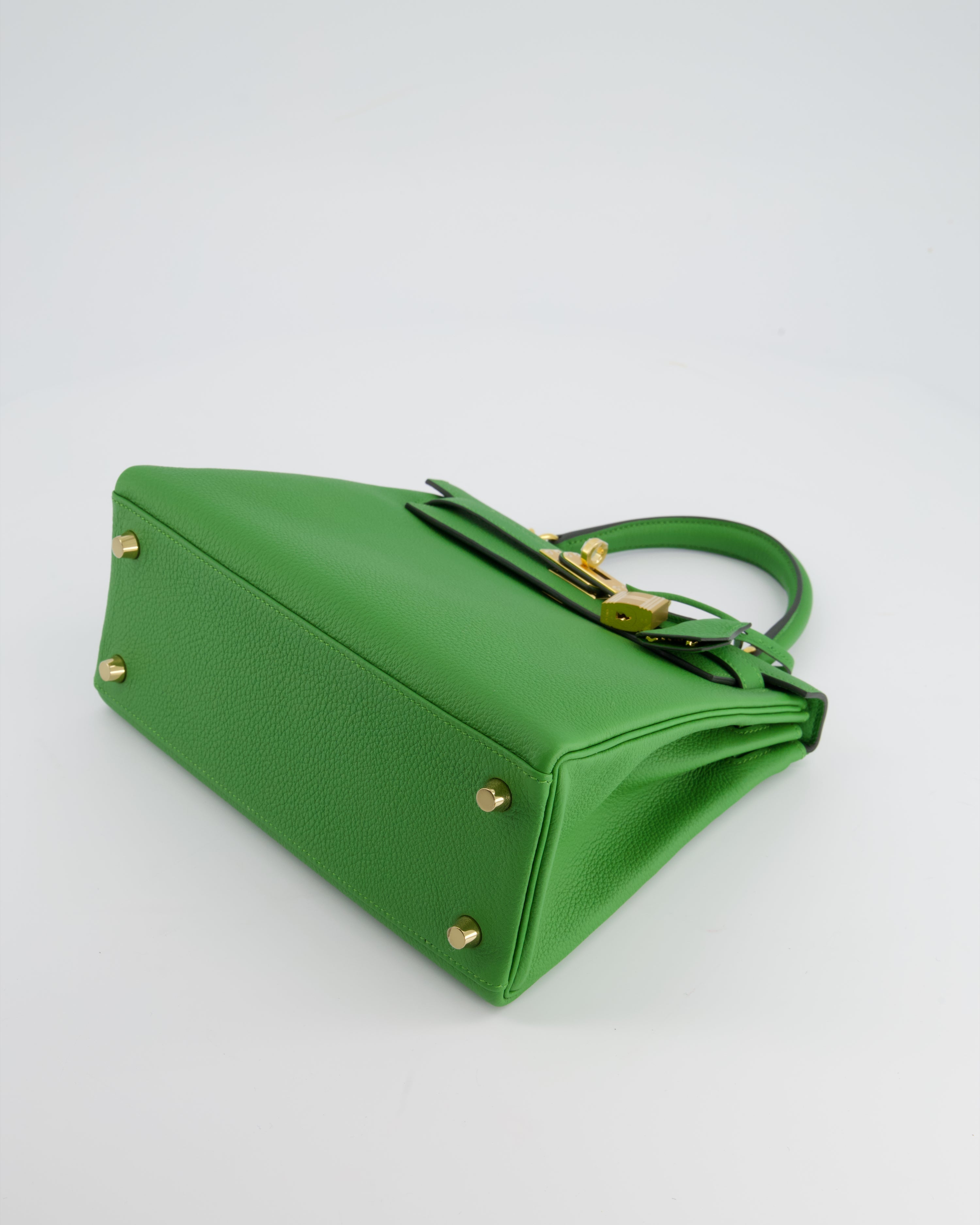 Kelly Bag 25cm Vert Yucca with Togo Leather and Gold Hardware Kilta bags